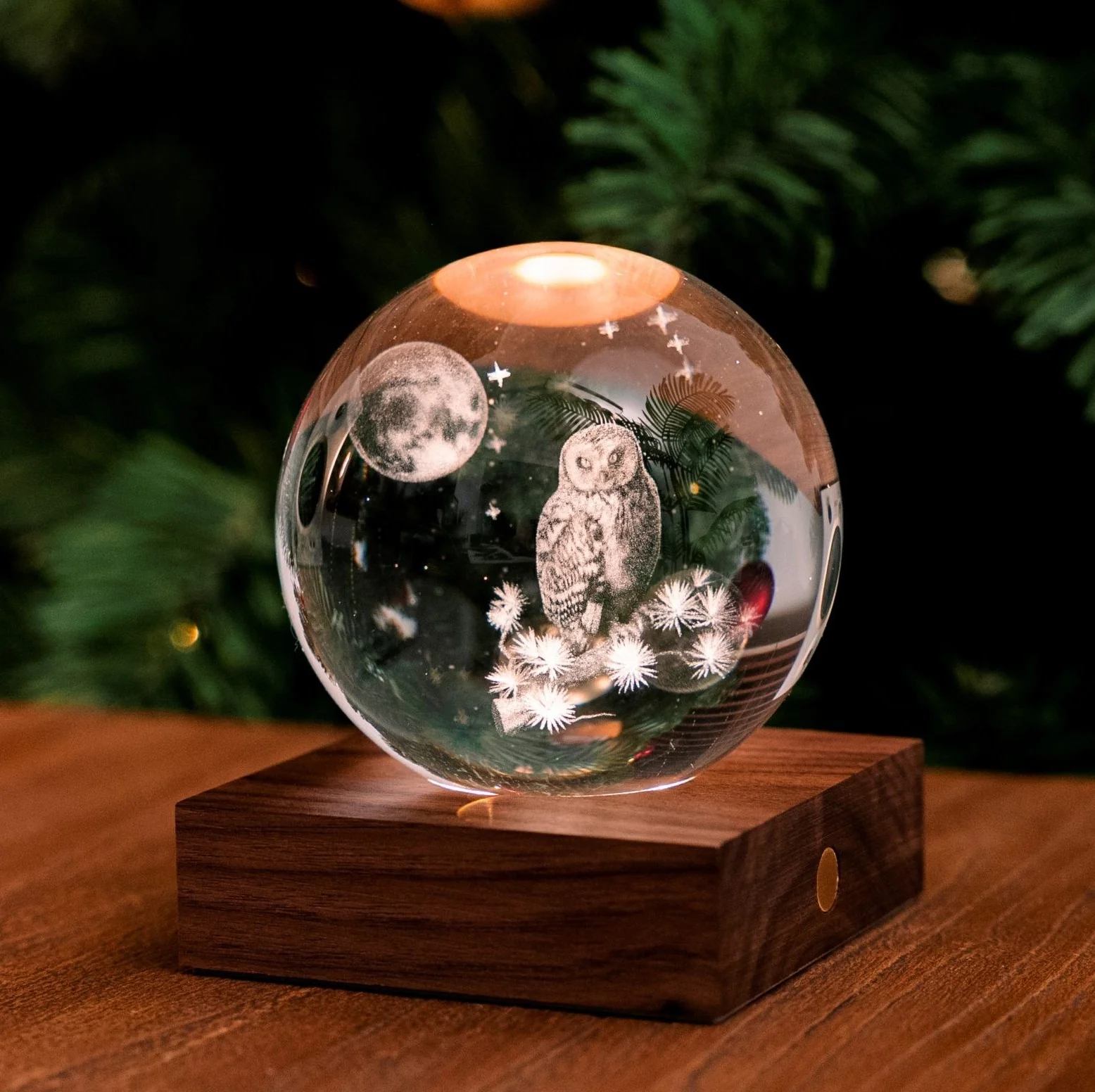 AMBER CRYSTAL OWL MOON LAMP - Image 4