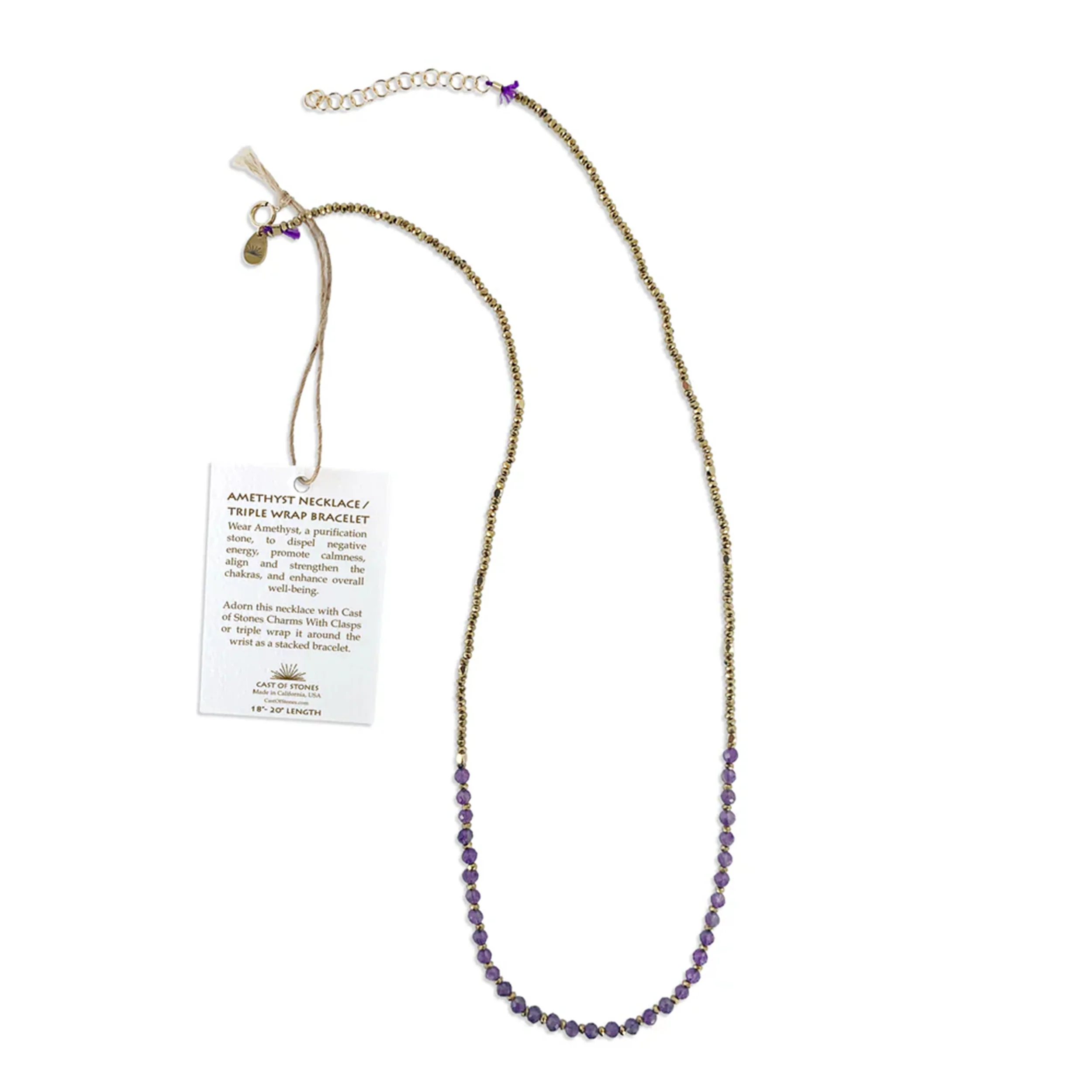 AMETHYST NECKLACE / TRIPLE WRAP BRACELET - Image 3