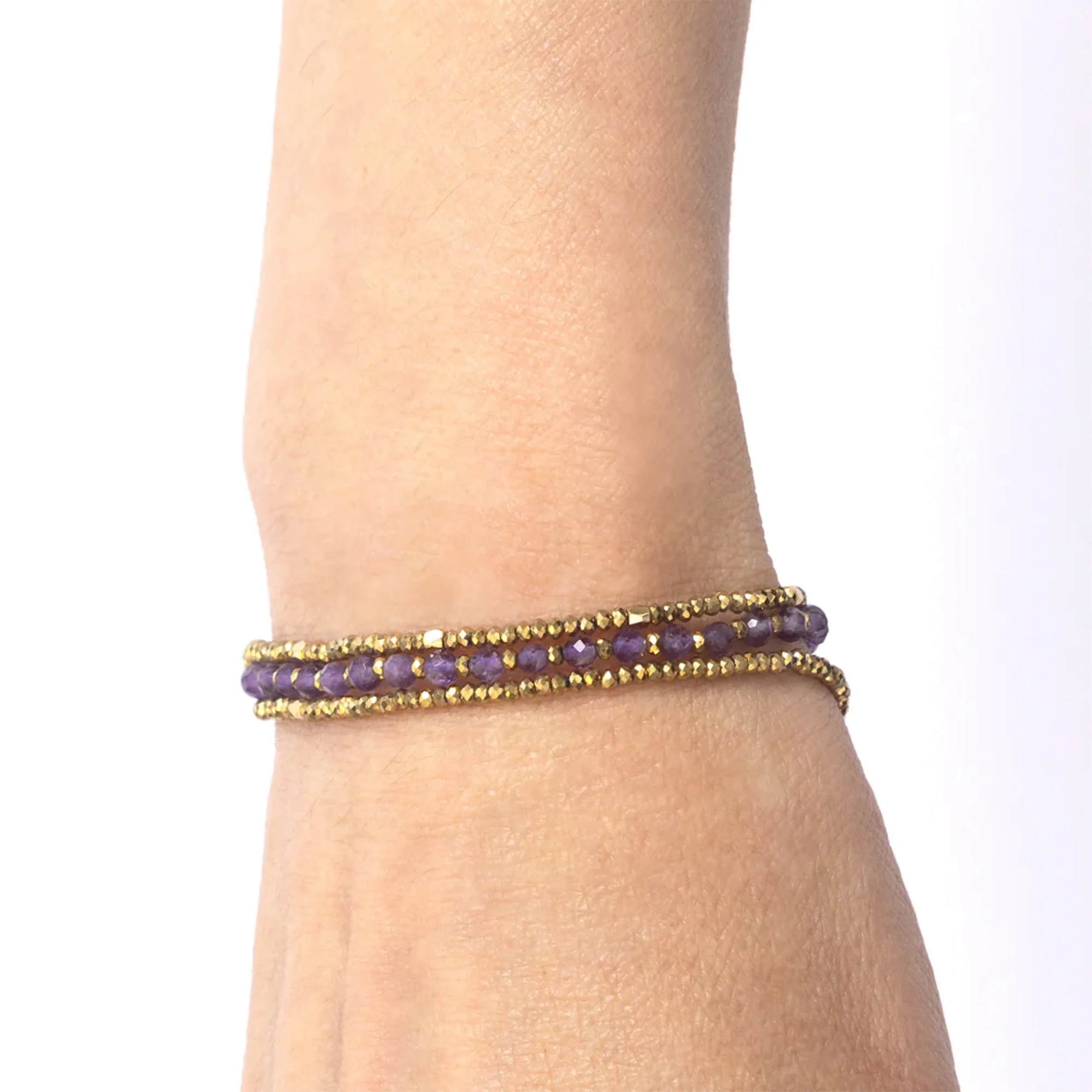 AMETHYST NECKLACE / TRIPLE WRAP BRACELET - Image 5