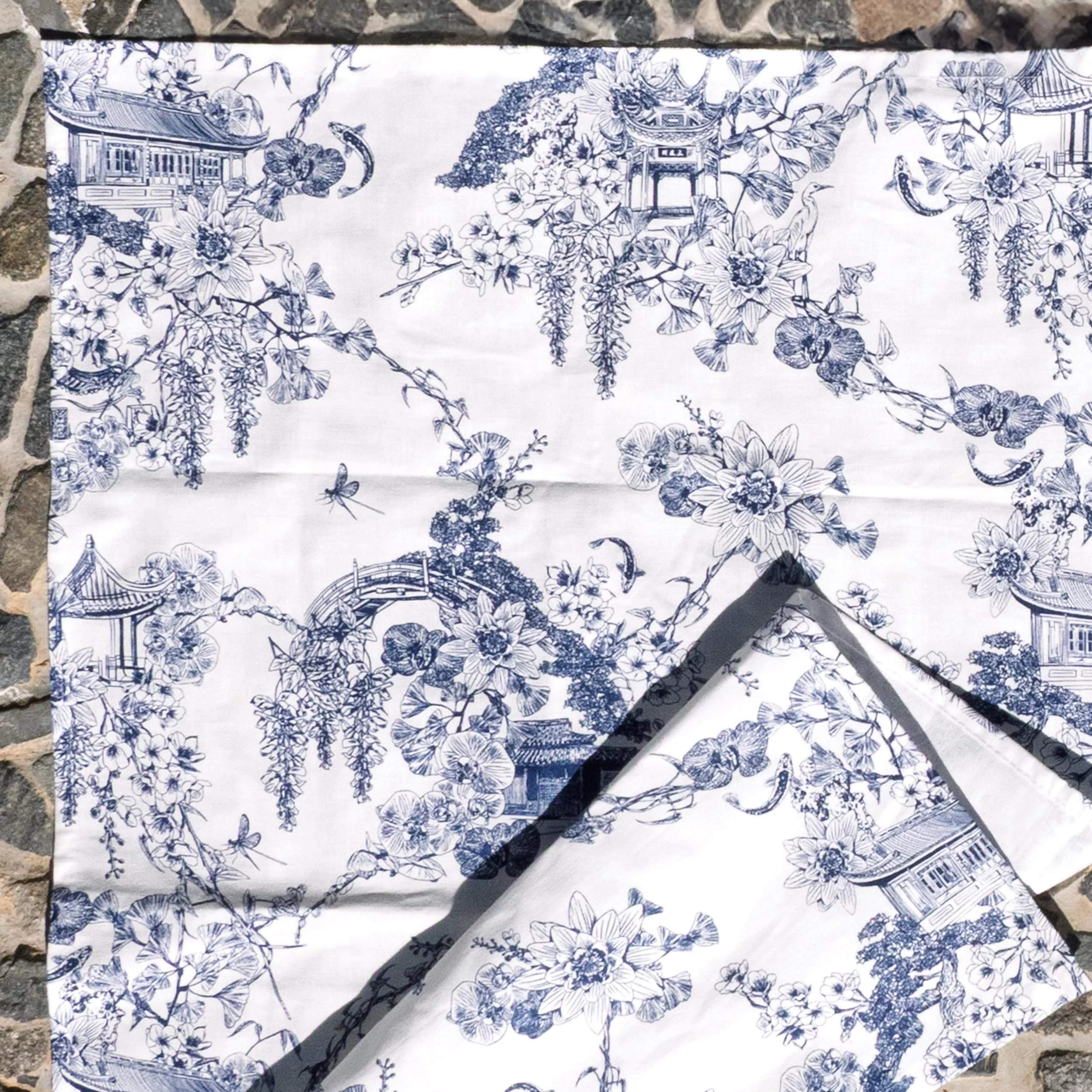 HUNTINGTON ASIAN GARDENS TOILE TEA TOWEL - Image 2
