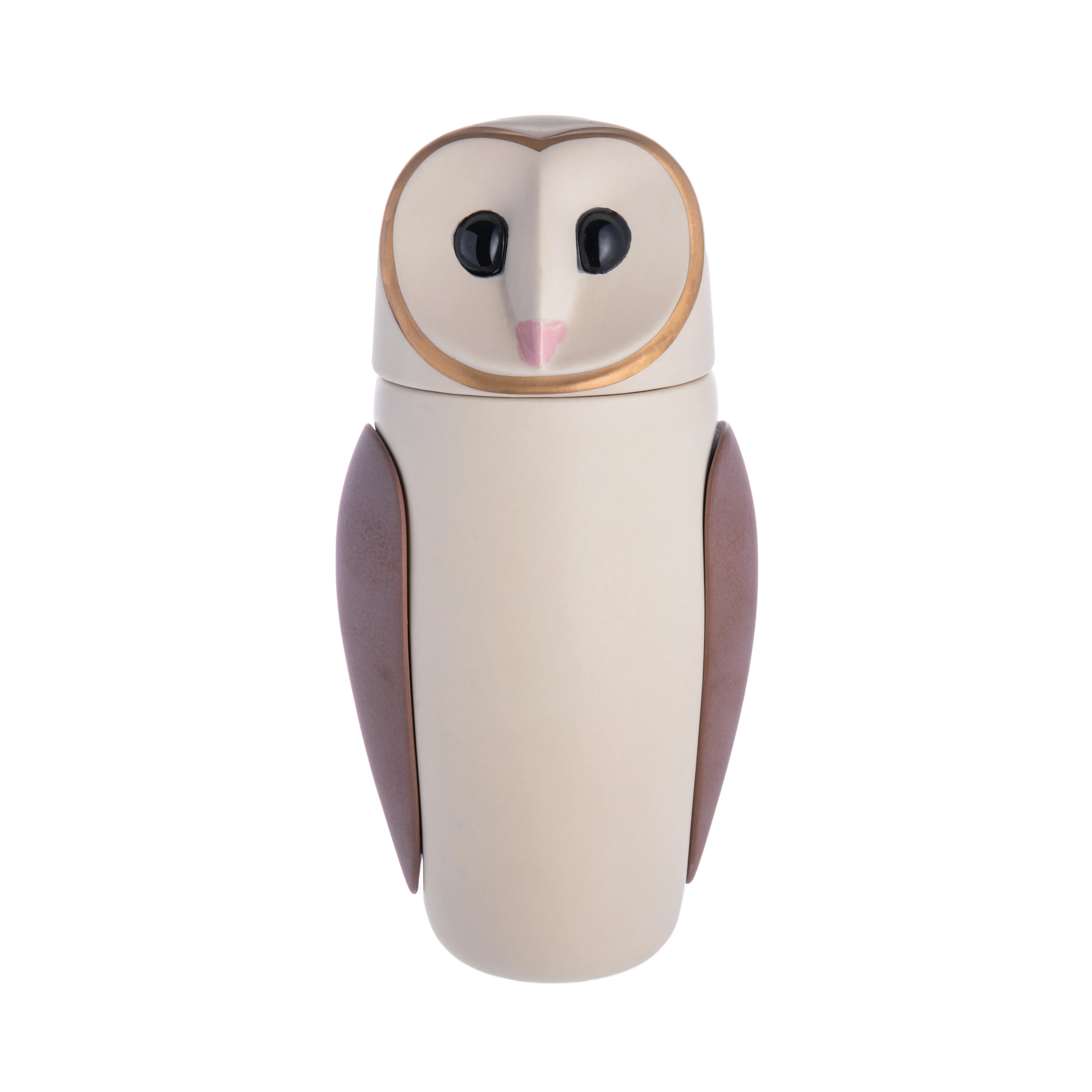 BARN OWL CERAMIC JAR SCULPTURE