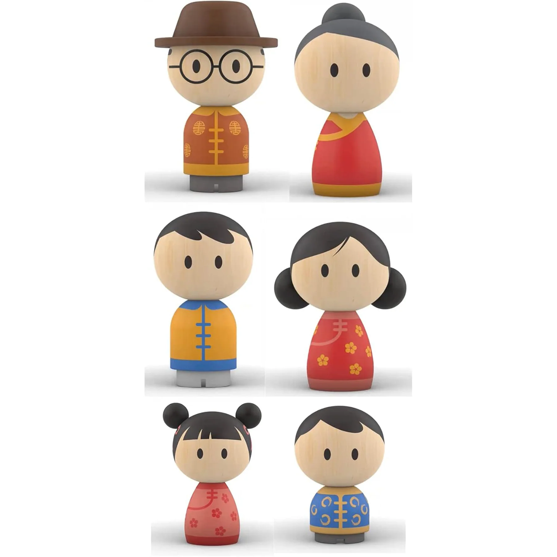 BITTY BAO WOODEN ASIAN FAMILY TOY SET - Image 2