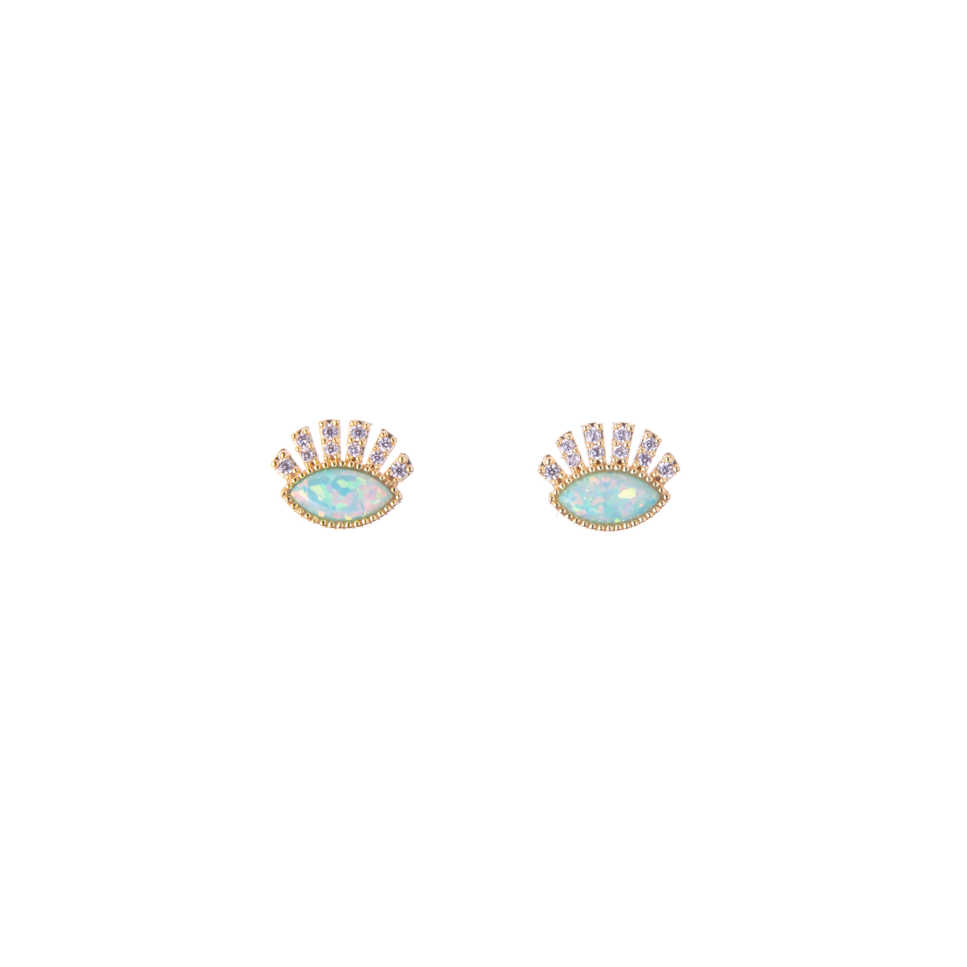 BLUE OPAL EYE EARRINGS