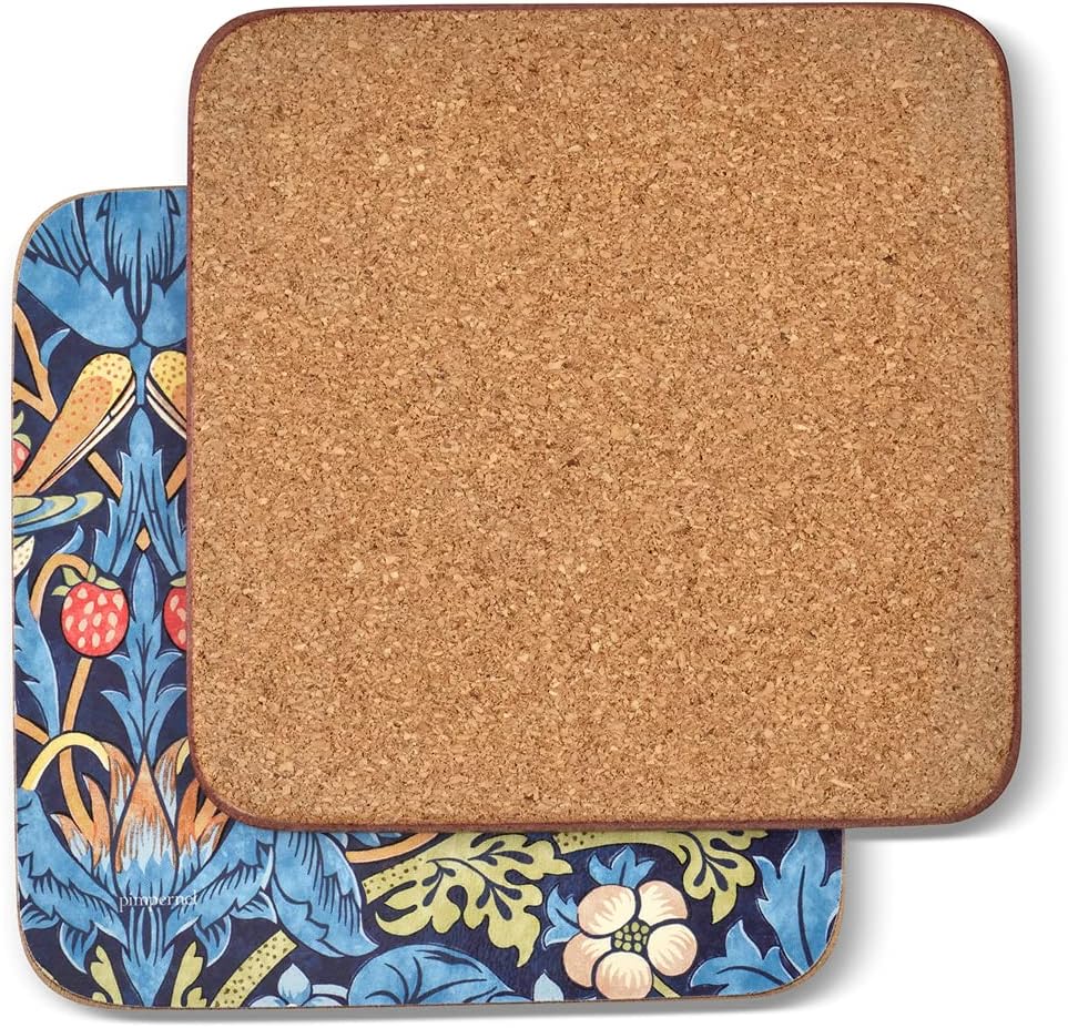 BLUE STRAWBERRY THIEF COASTERS - SET OF SIX - Image 2