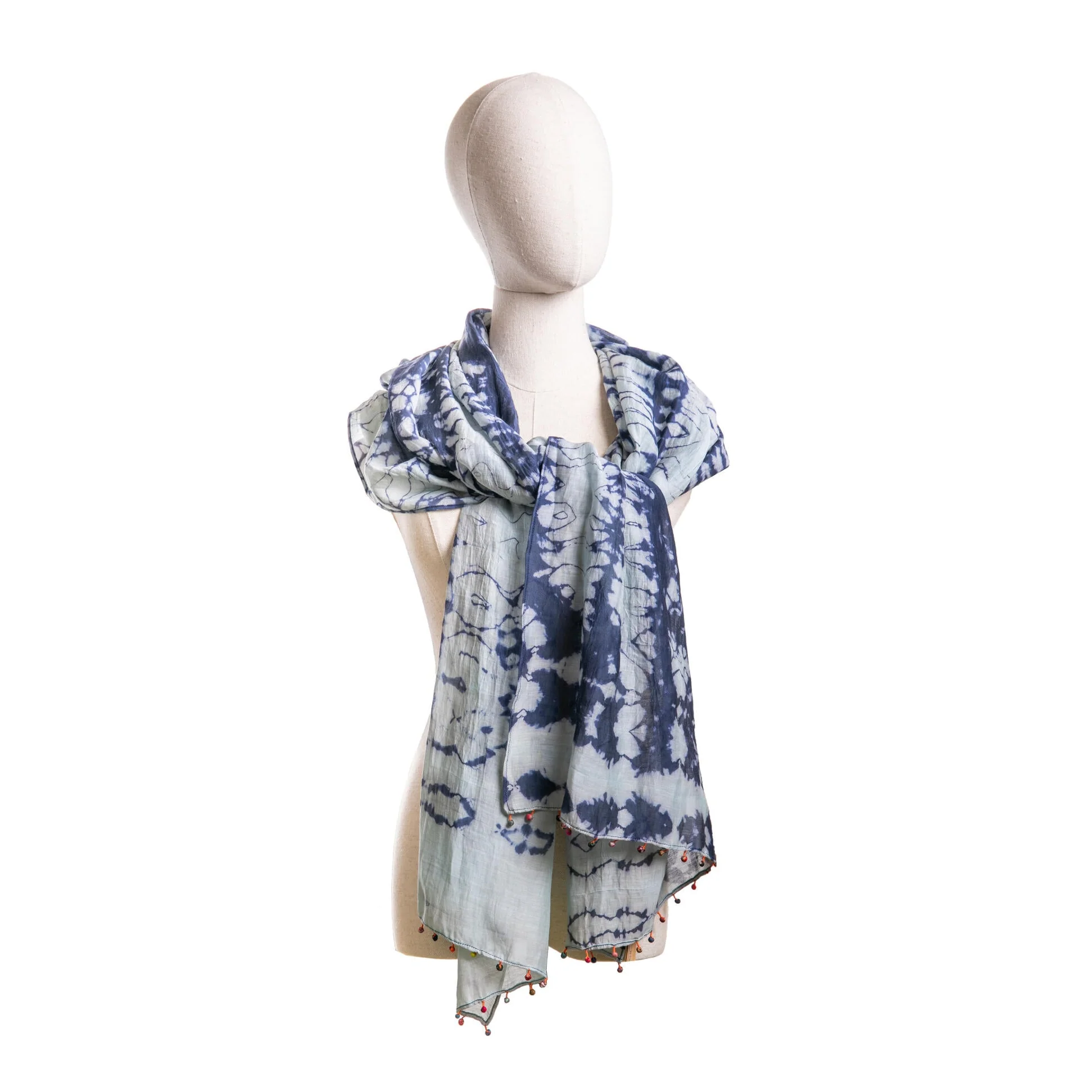BLUE & WHITE SHIBORI SCARF