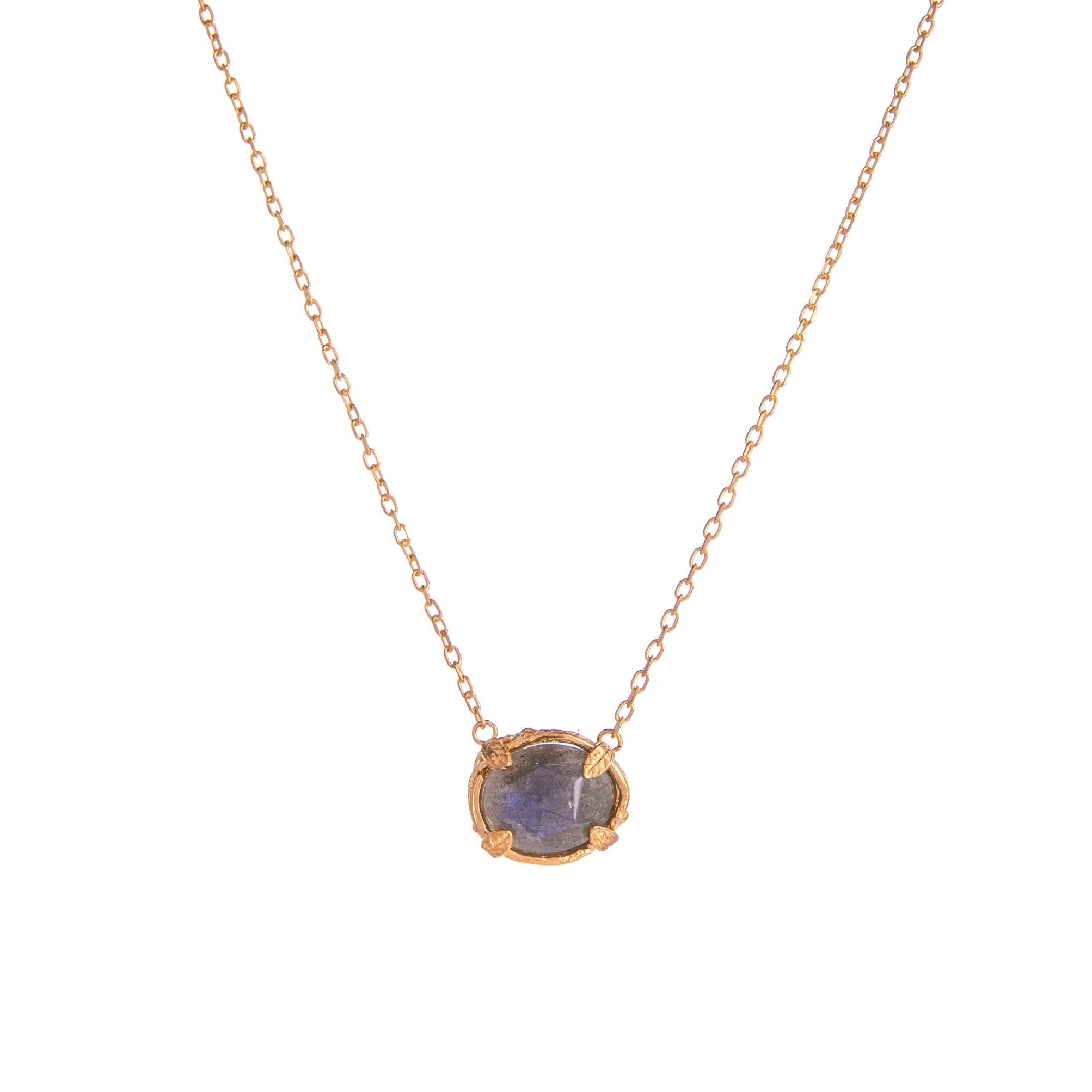 BOTANICAL NEST NECKLACE WITH LABRADORITE GEMSTONE