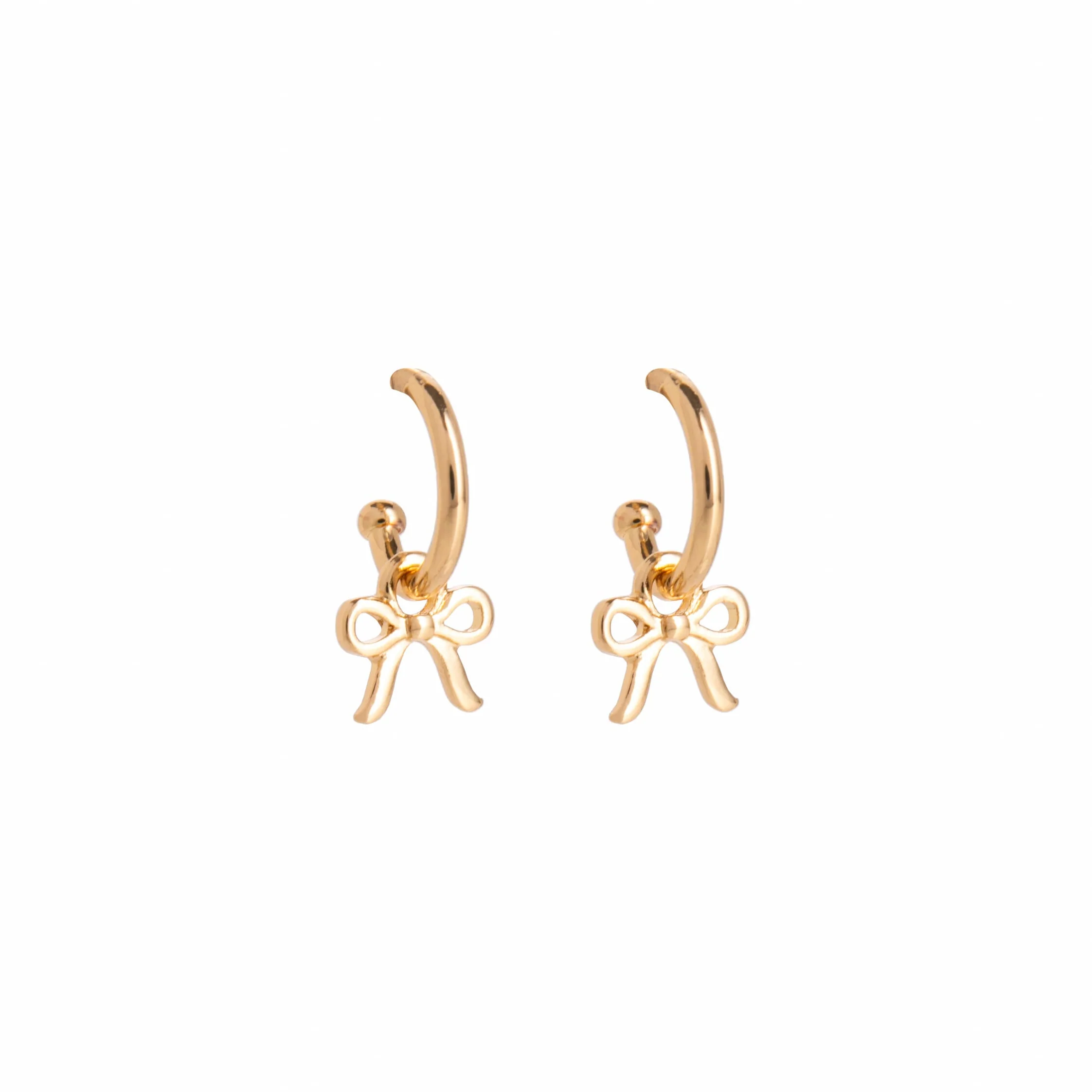 BOW CHARM HOOP EARRINGS