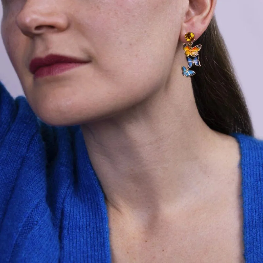 BUTTERFLY DROP EARRINGS - Image 2