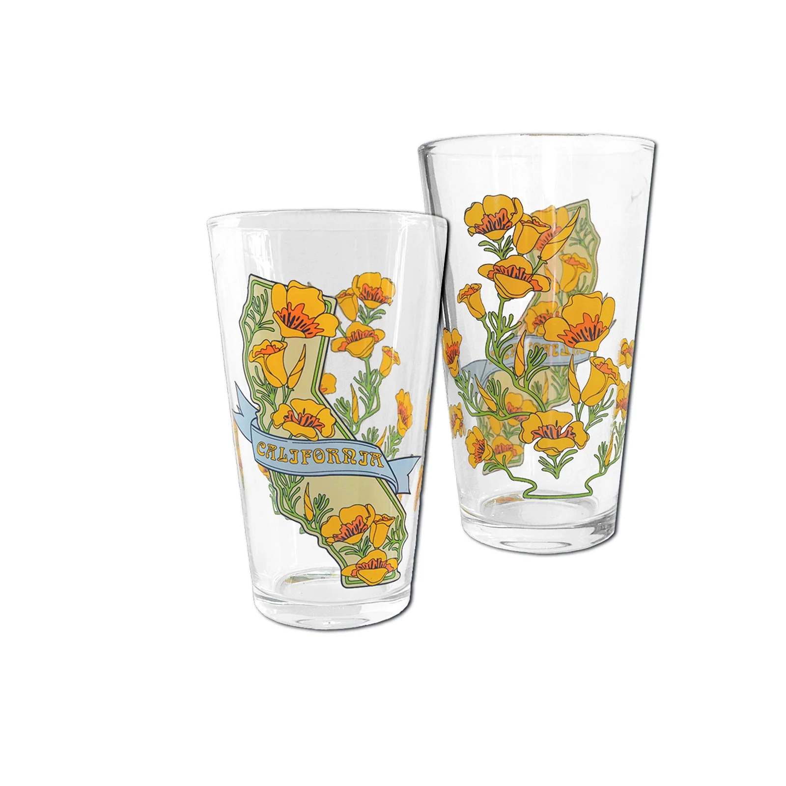 CALIFORNIA POPPY PINT GLASS