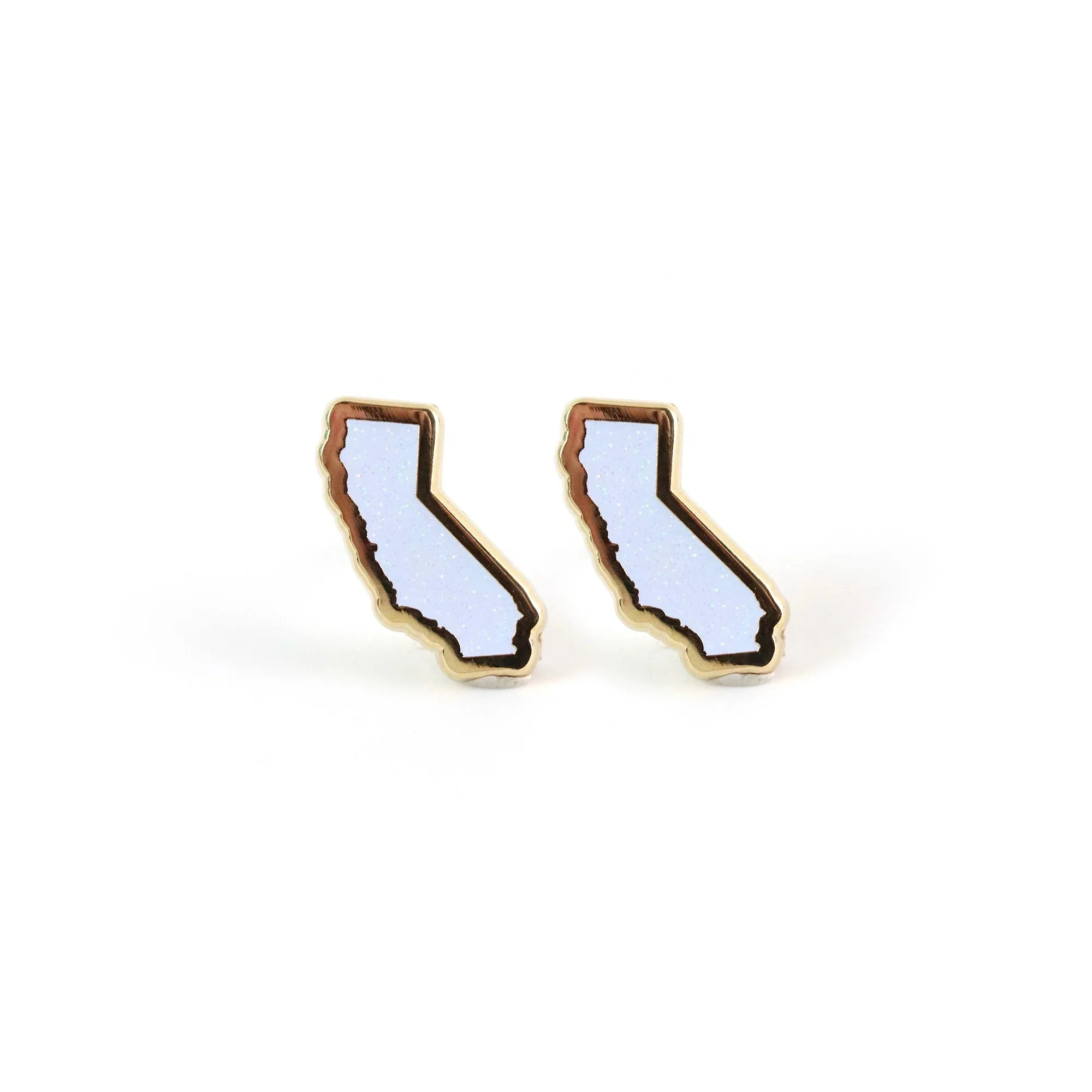 CALIFORNIA WHITE GLITTER EARRINGS
