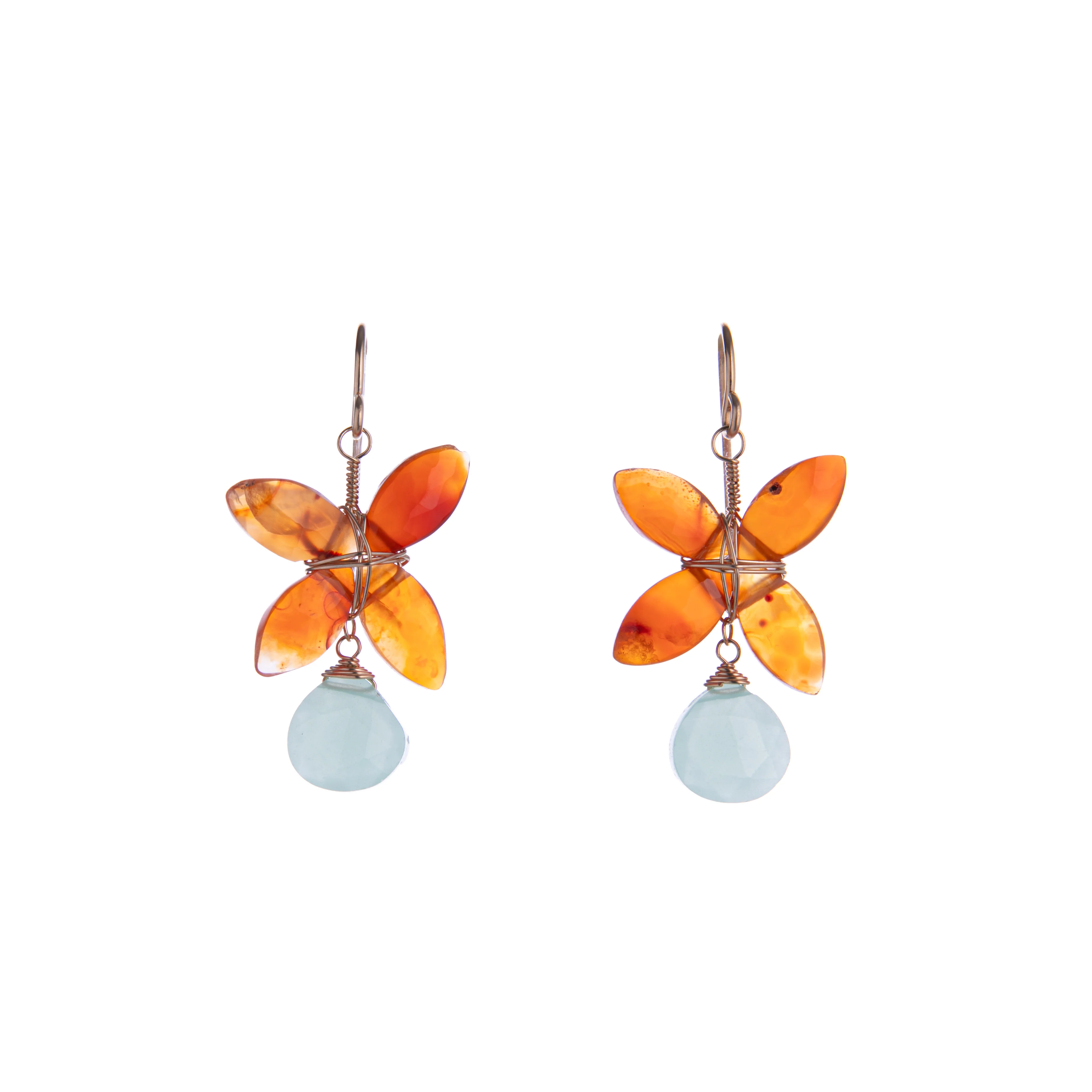 CHALCEDONY AND CARNELIAN EARRINGS