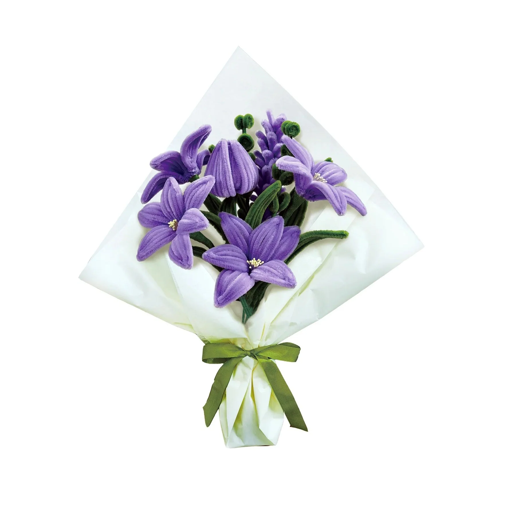 CHENILLE FLOWER BOUQUET MODEL KIT PURPLE LILY