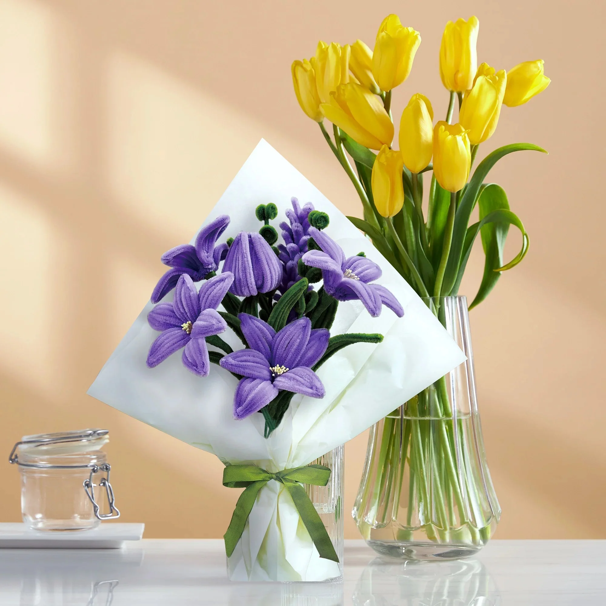 CHENILLE FLOWER BOUQUET MODEL KIT PURPLE LILY - Image 5