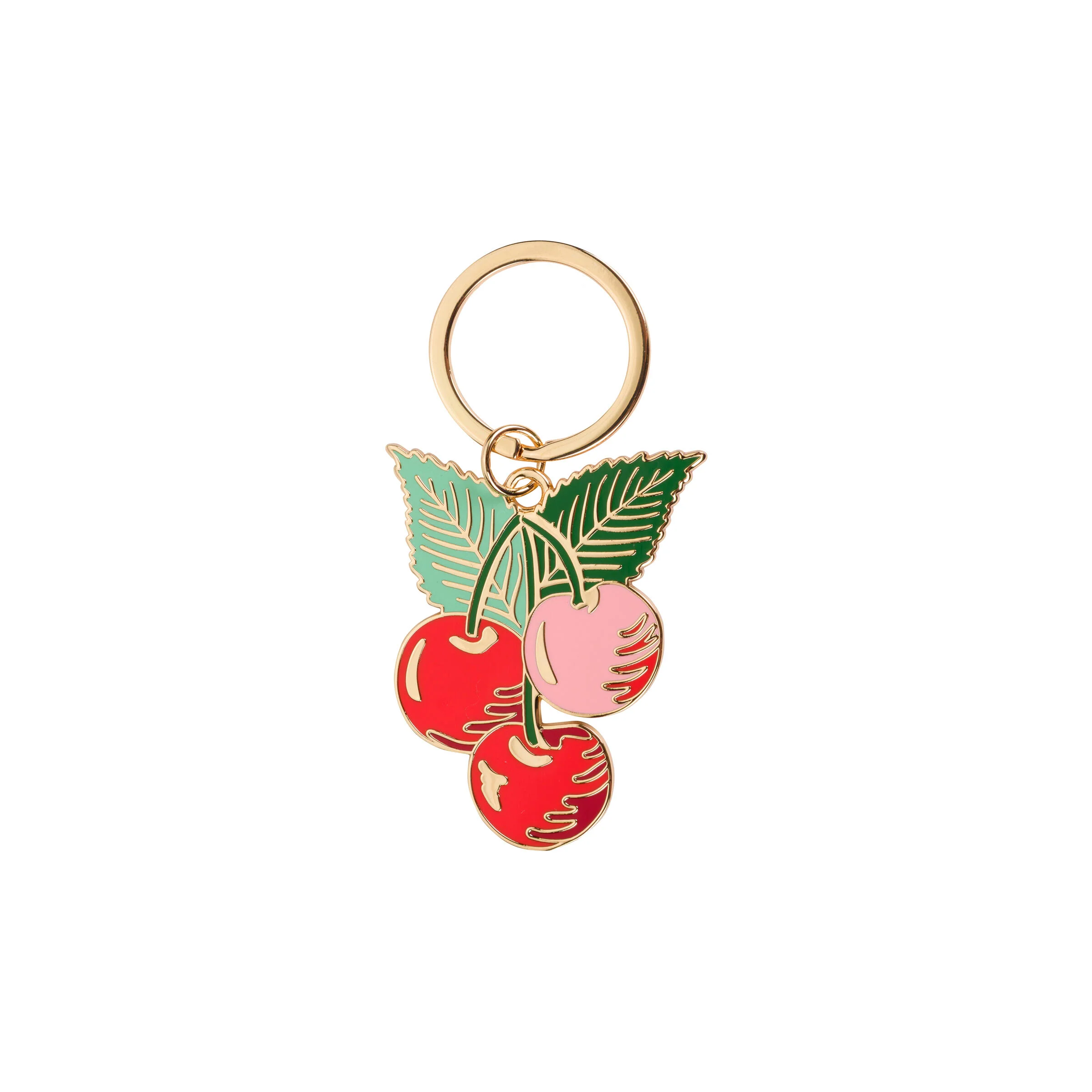 CHERRIES ENAMEL KEYCHAIN