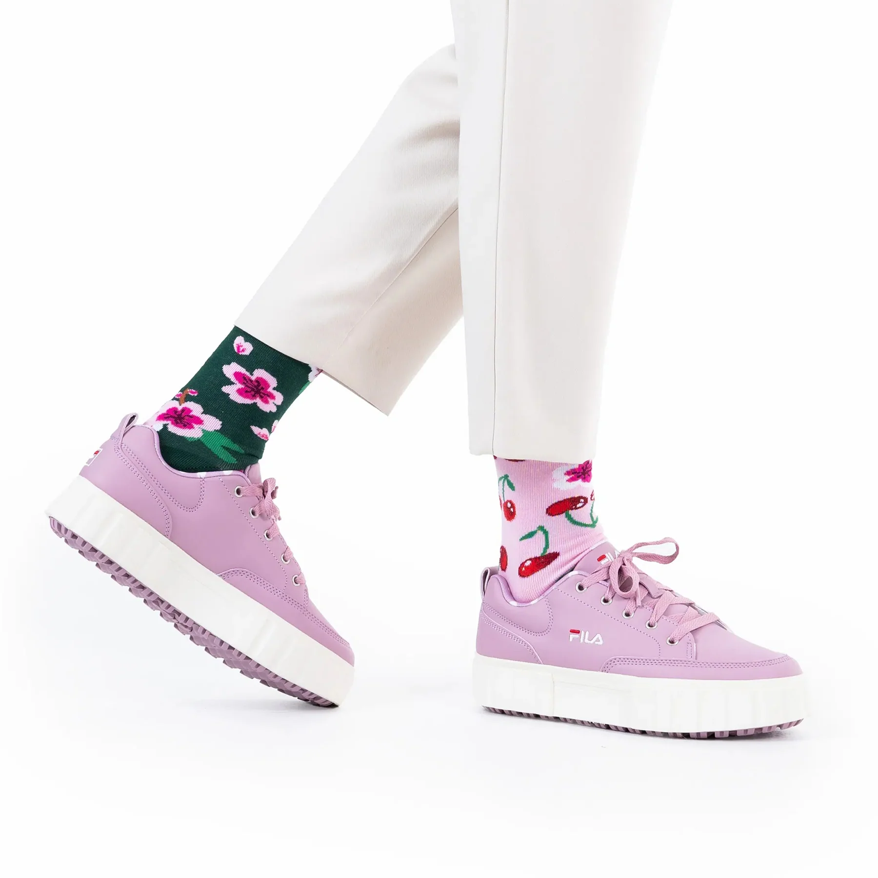 CHERRY BLOSSOM MIS-MATCHED SOCKS - Image 2