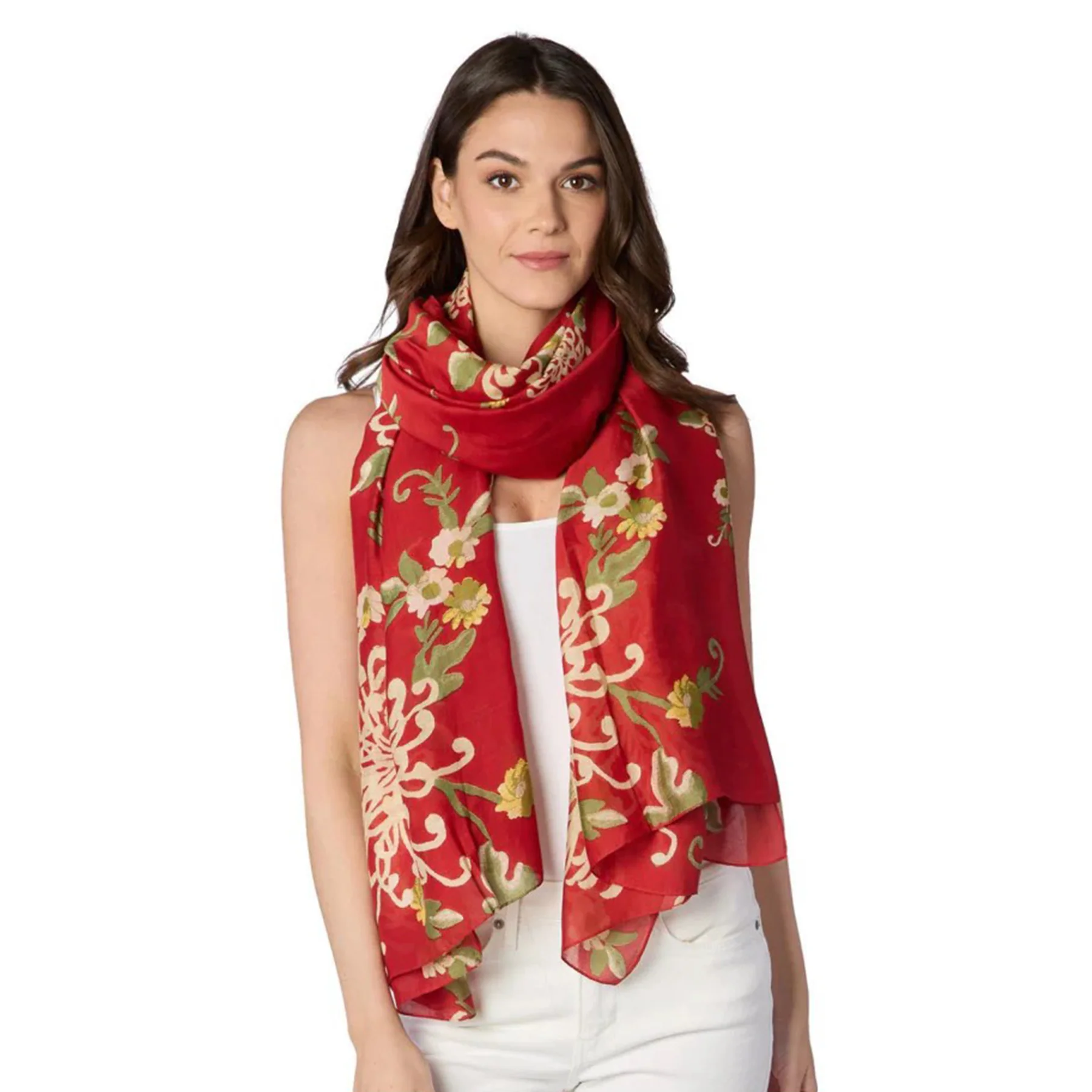 CHRYSANTHEMUM SCARF - RED - Image 2