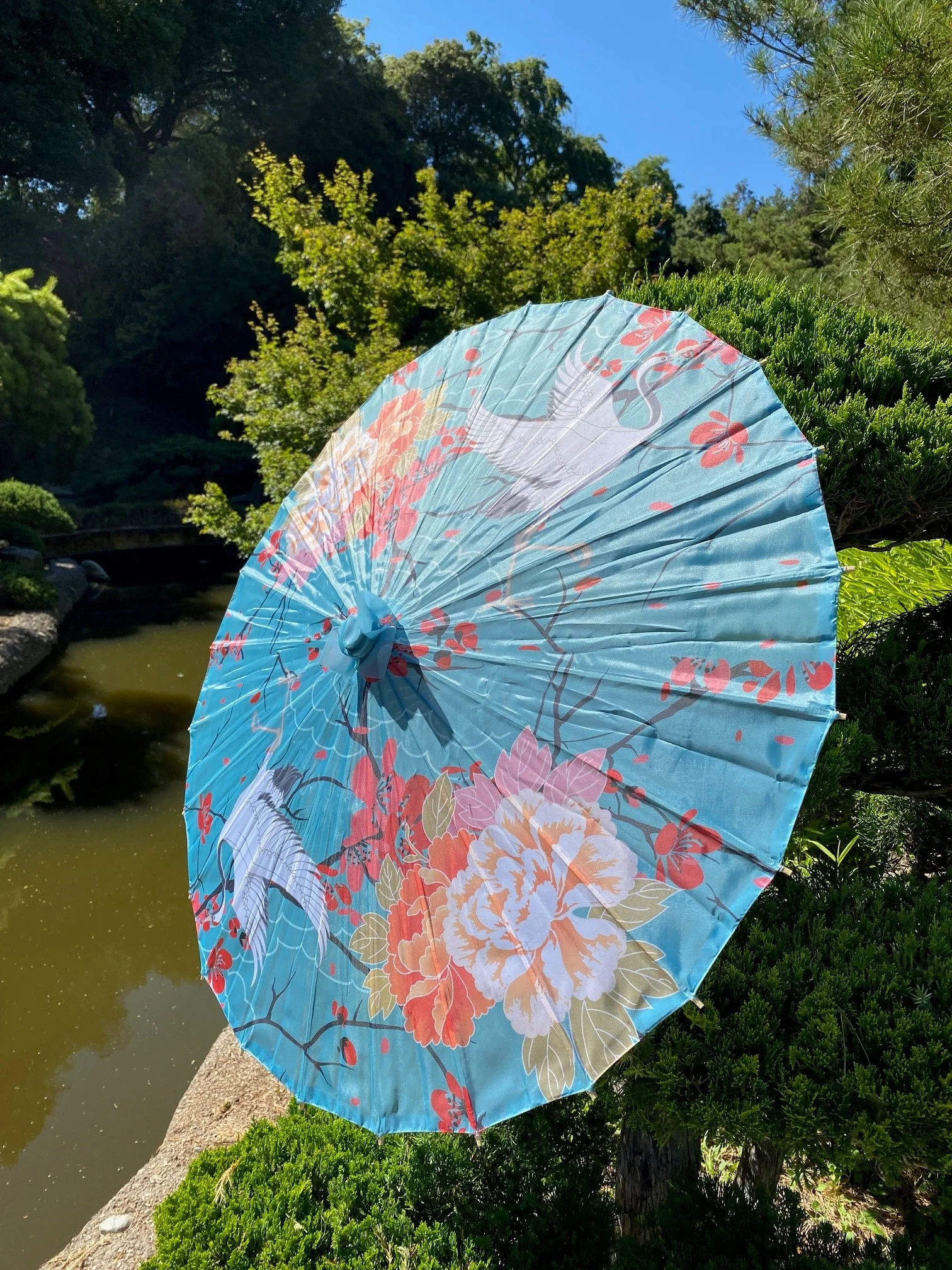 CRANE AND CHERRY BLOSSOM PARASOL - Image 3