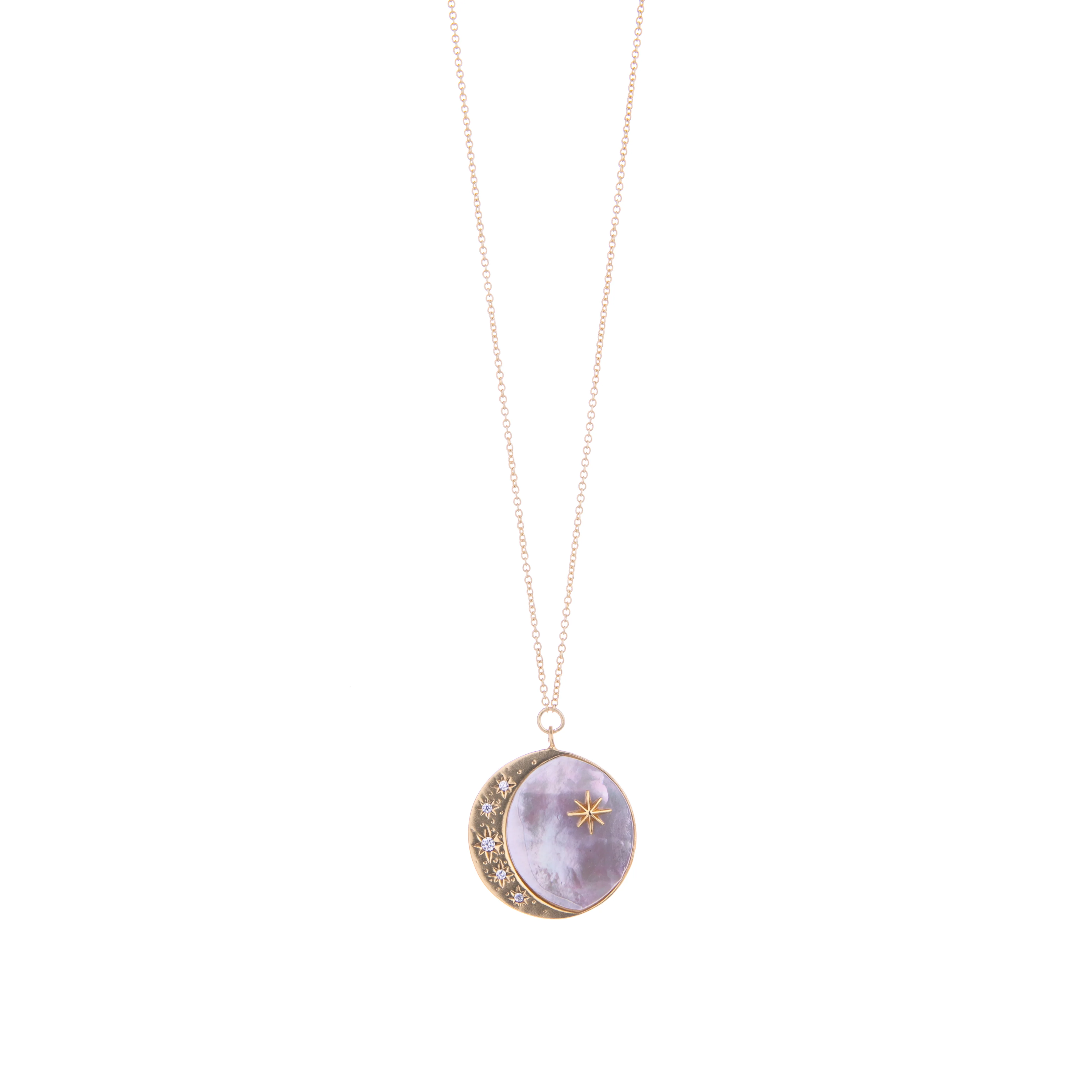 CRESCENT MOON MOTHER OF PEARL NECKLACE - Image 2