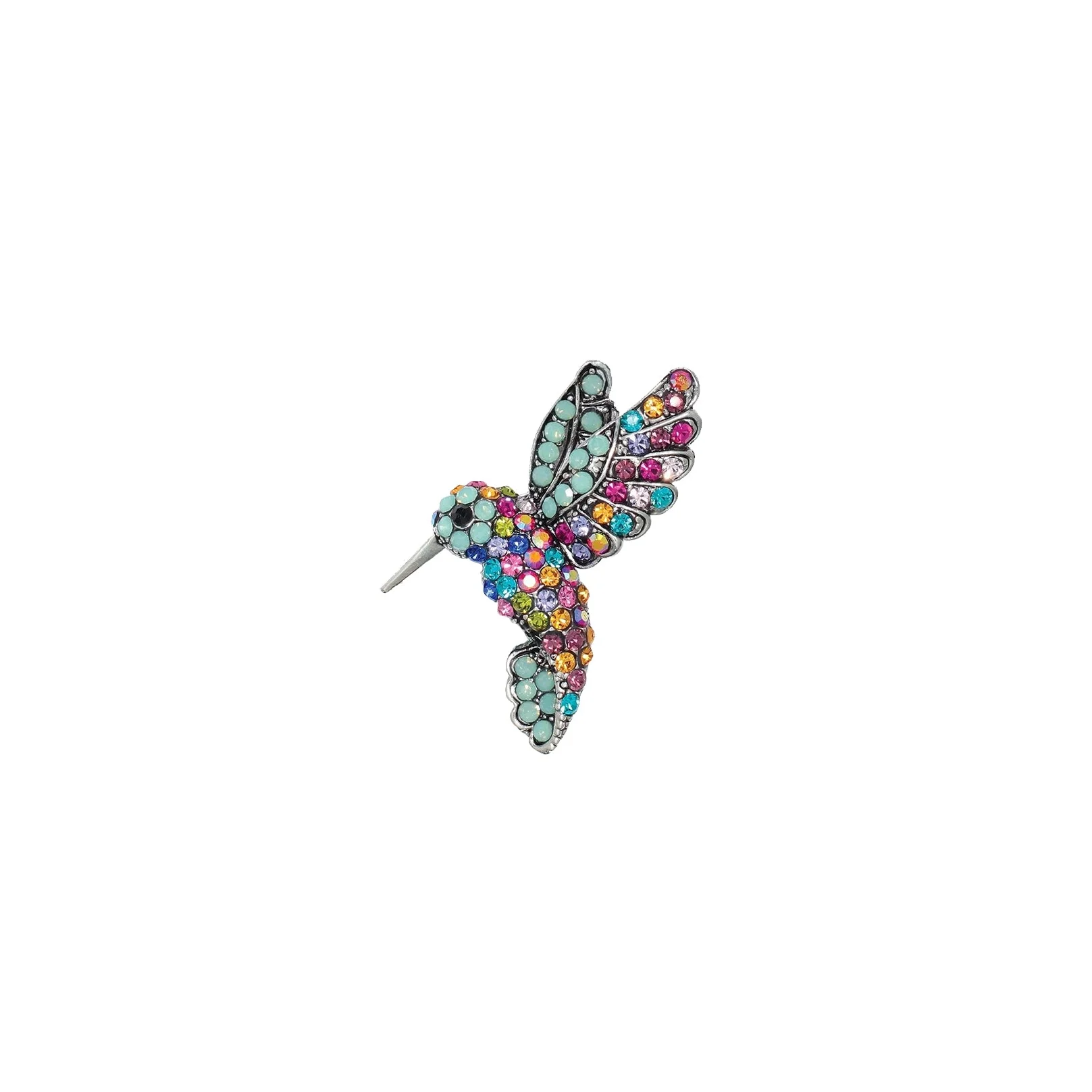 CRYSTAL HUMMINGBIRD PIN