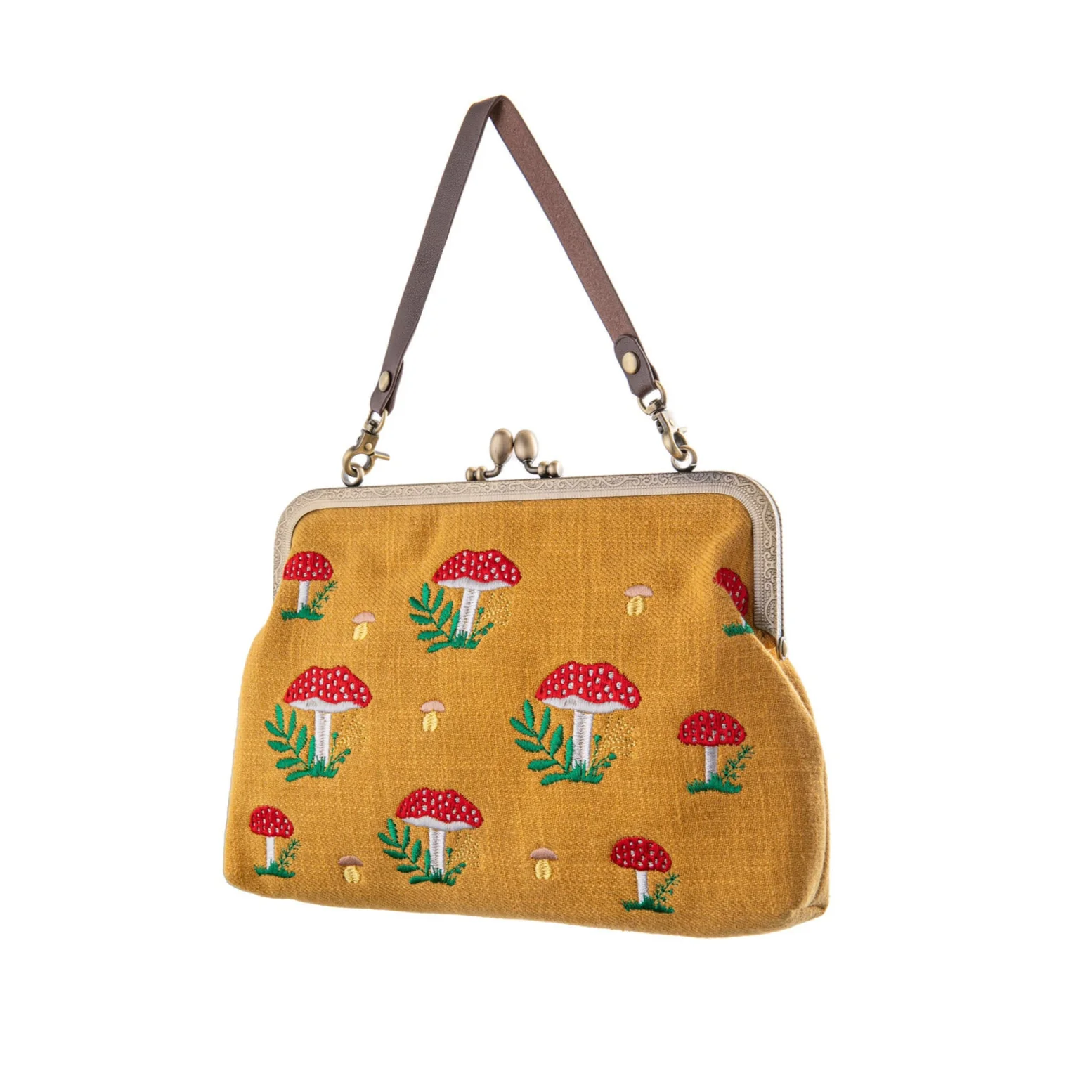 EMBROIDERED MUSHROOM PURSE