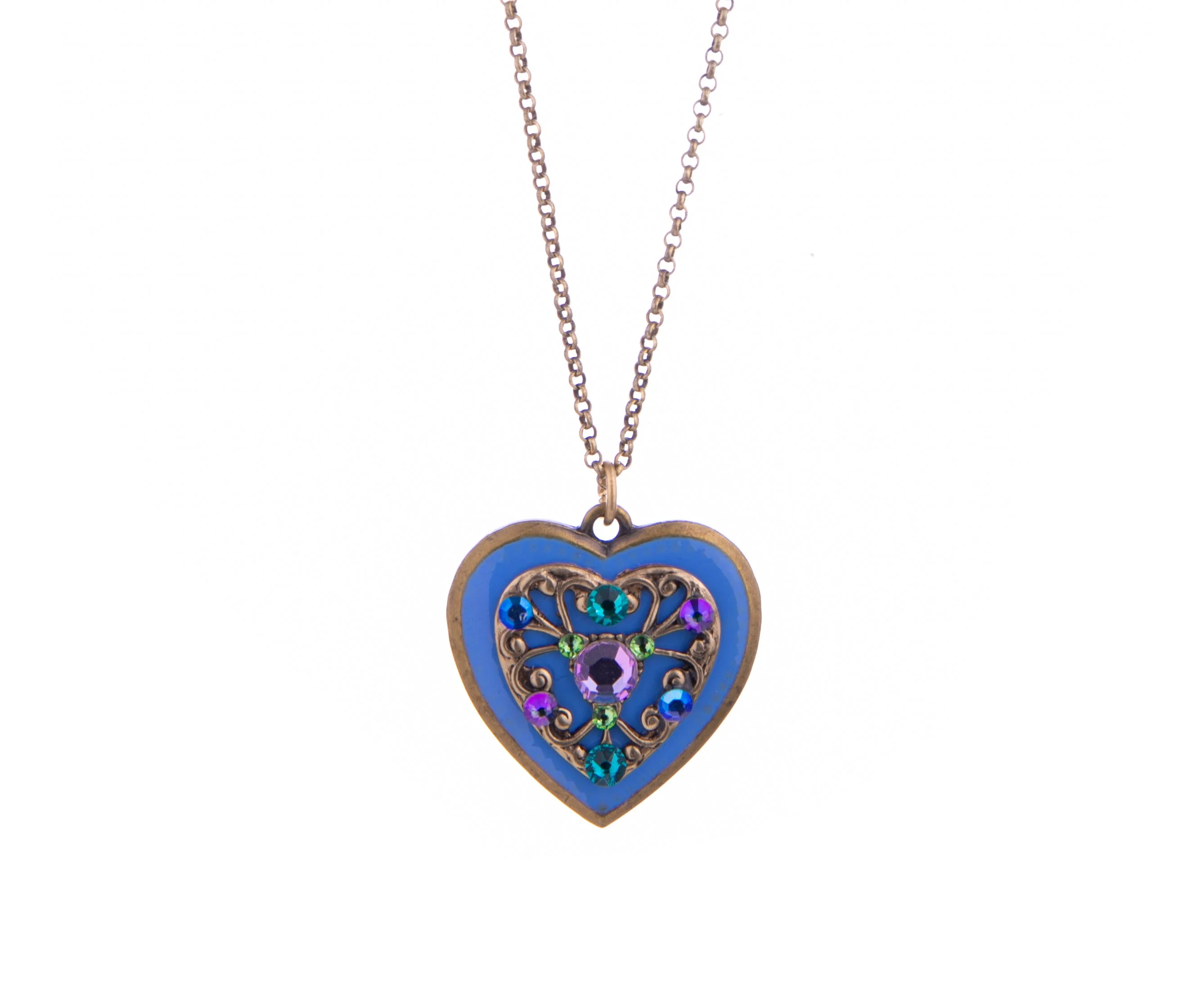 ENAMEL FILAGREE HEART NECKLACE
