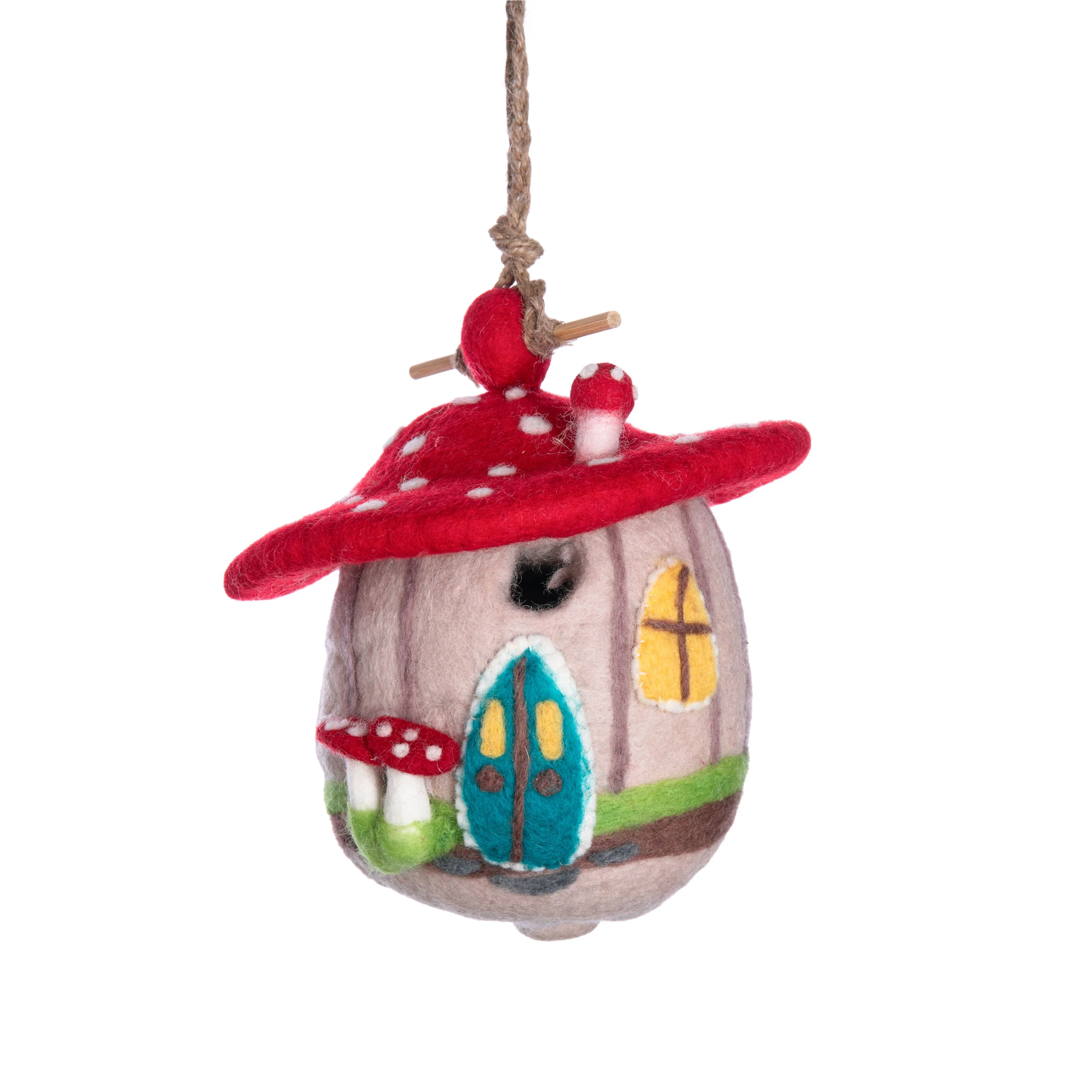 FOREST MUSHROOM FELT BIRDHOUSE
