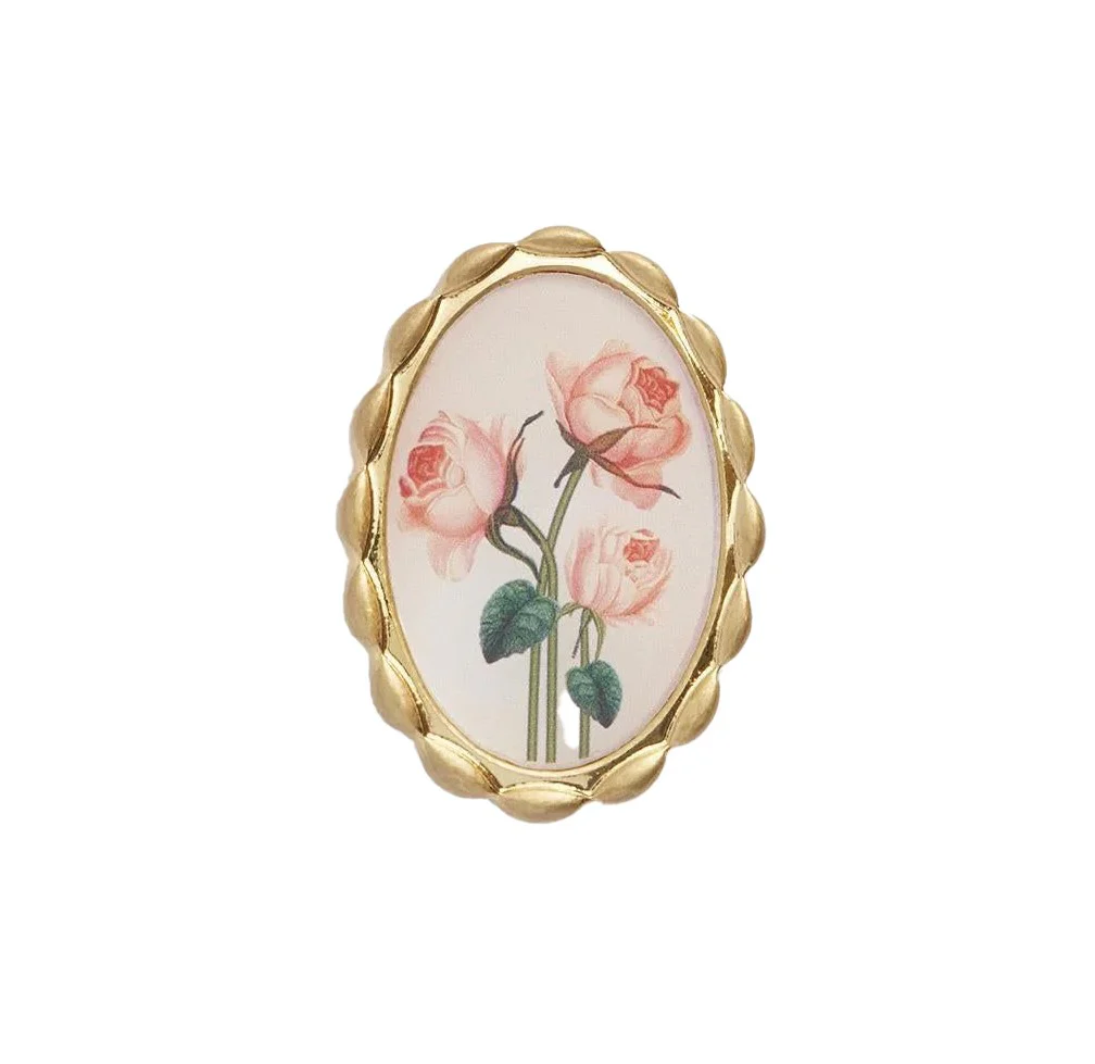 FRAMED ROSES BROOCH