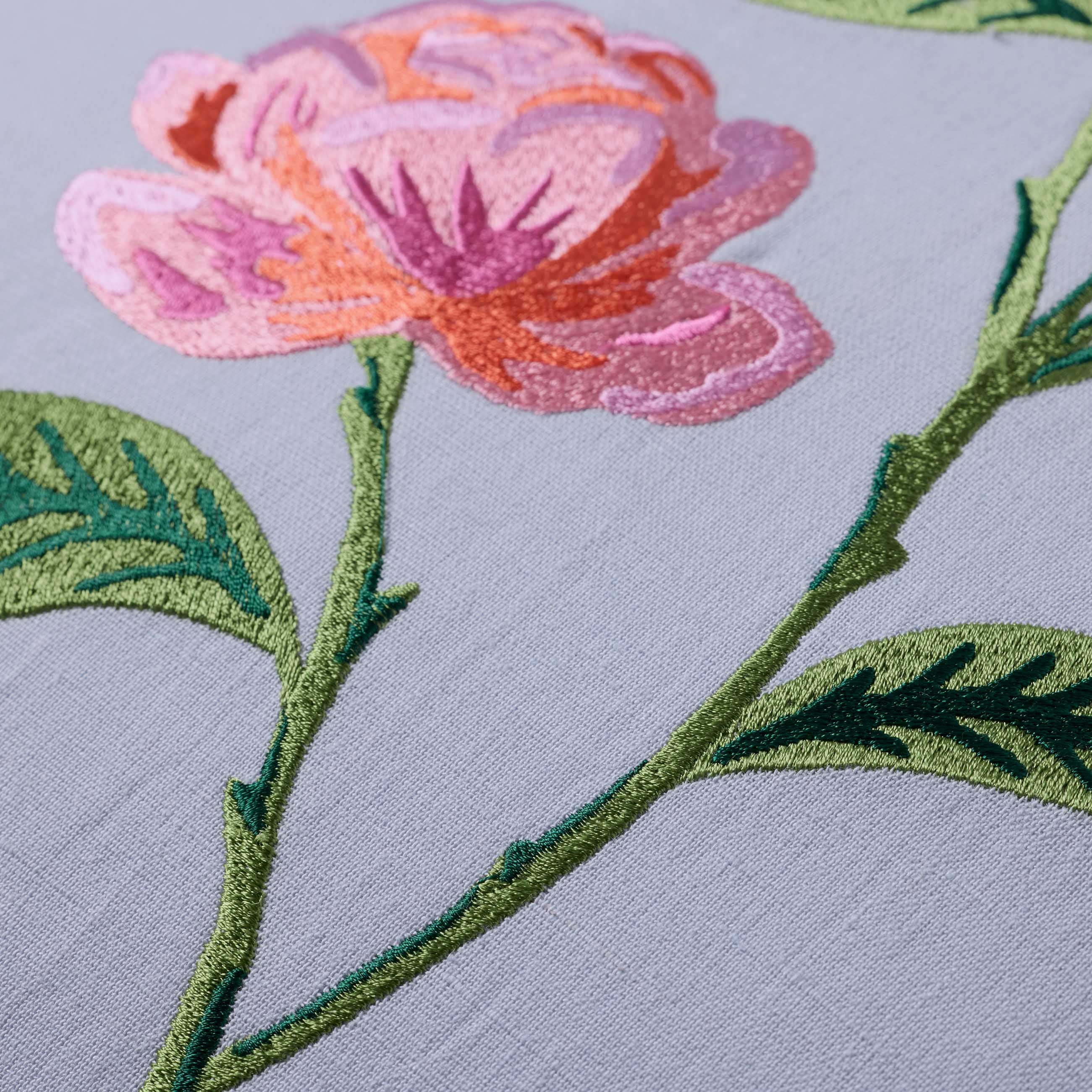 GARDEN ROSE EMBROIDERED PILLOW - Image 2