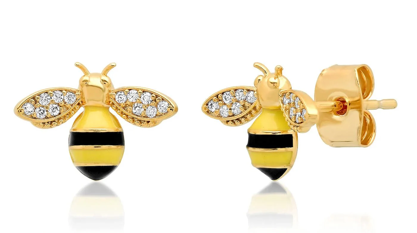 GILDED BEE STUD EARRINGS - Image 3
