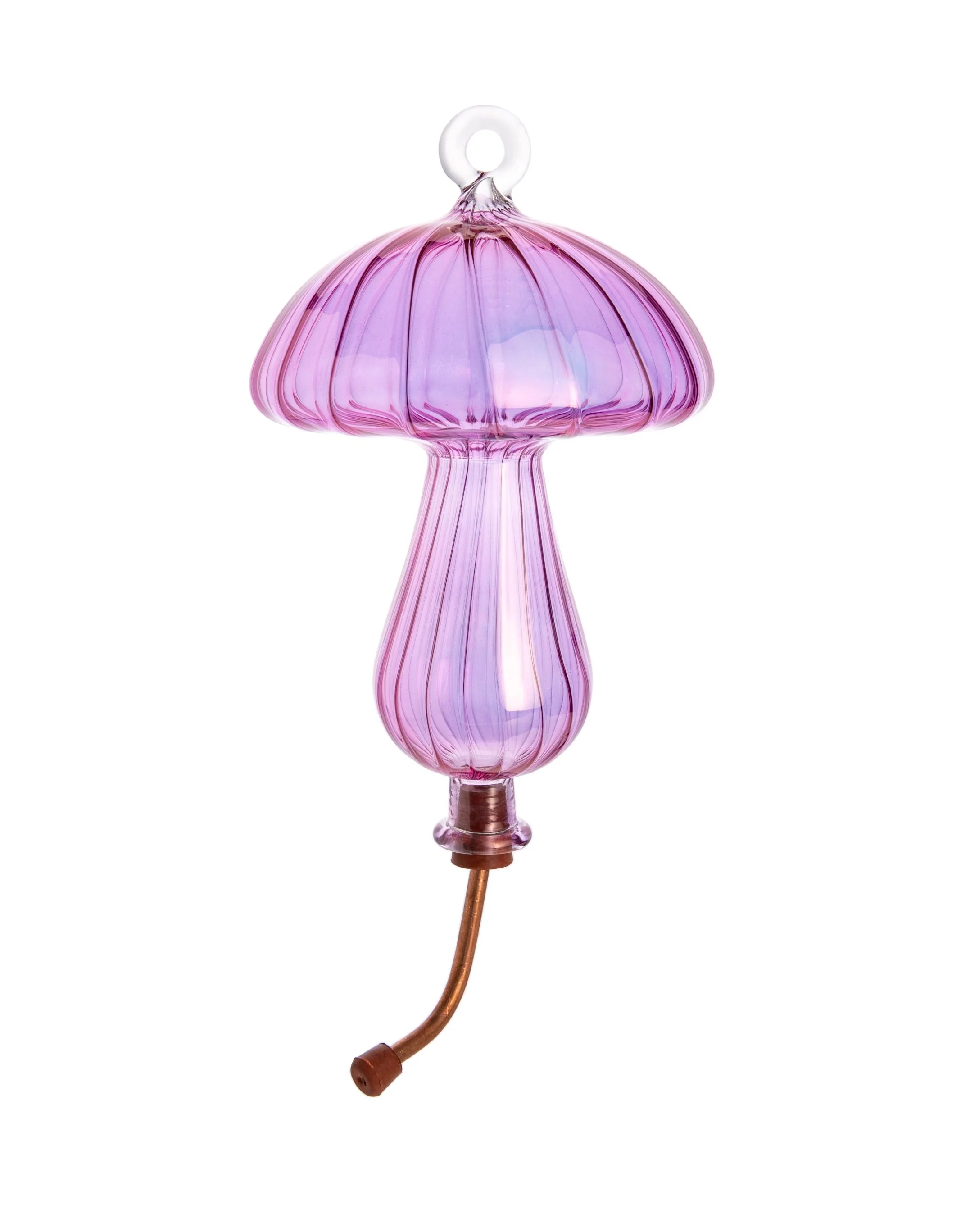 GLASS MUSHROOM HUMMINGBIRD FEEDER - Image 2