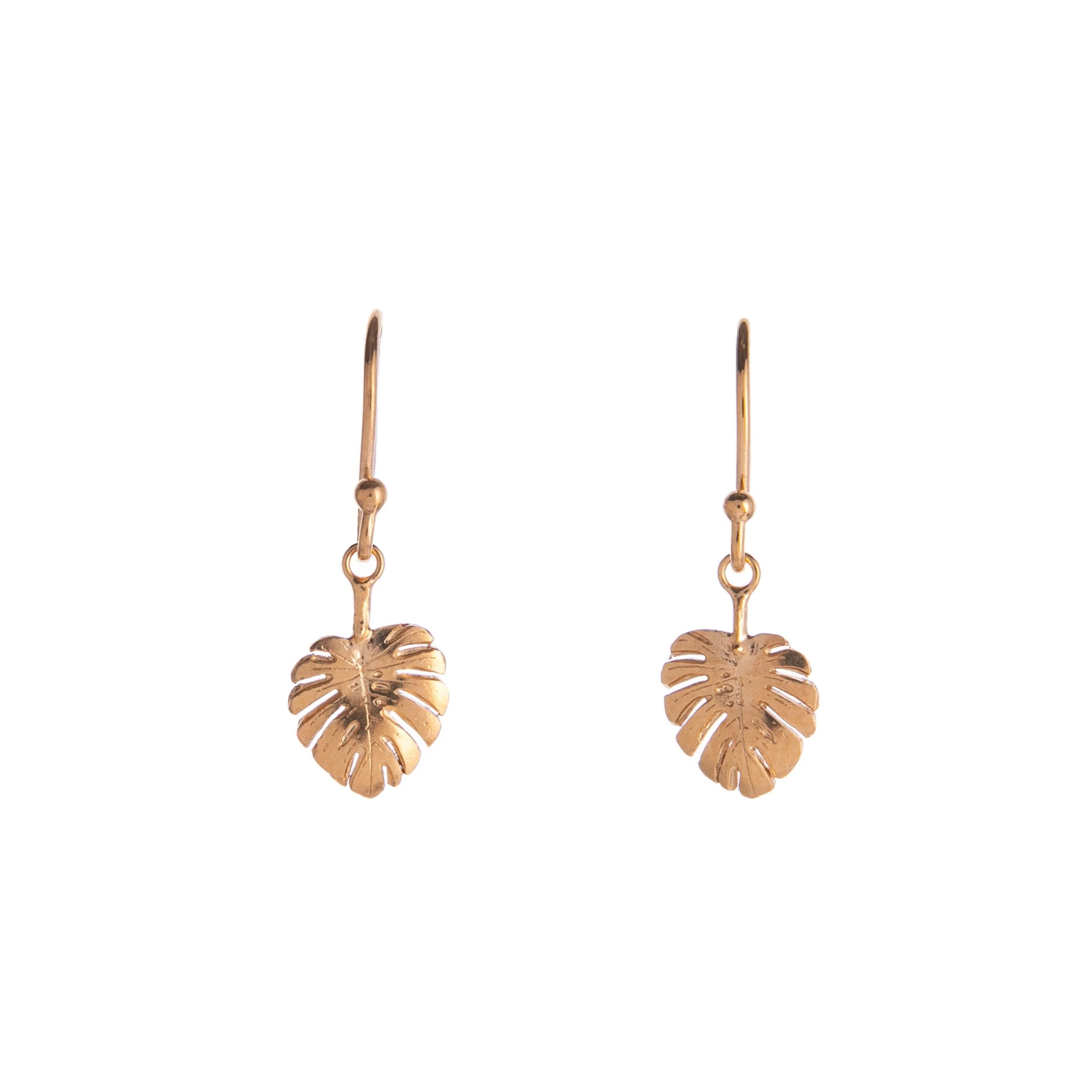 GOLD MONSTERA LEAF EARRINGS