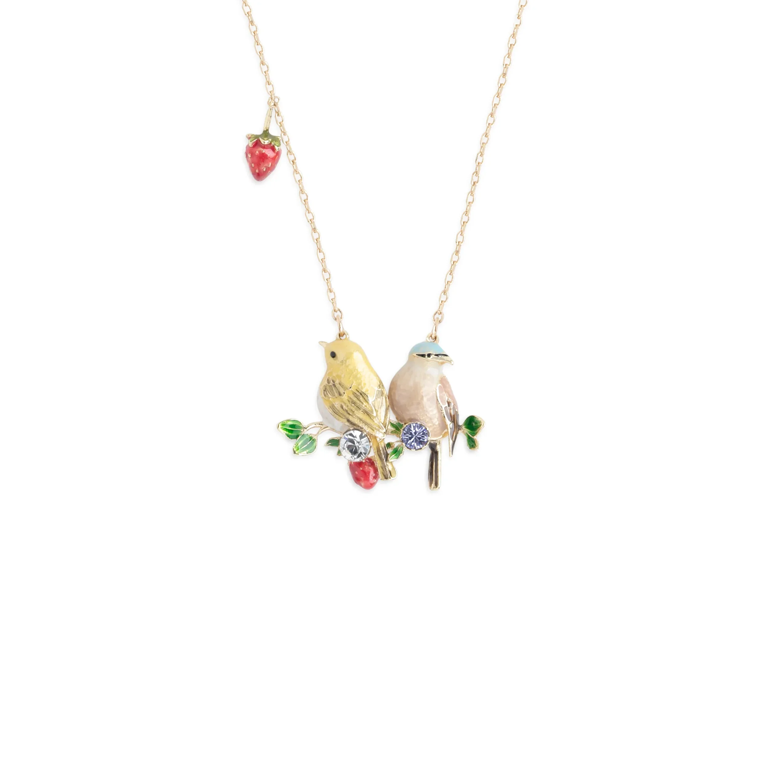 GOLDCREST AND COAL TIT IN HARMONY PENDANT NECKLACE