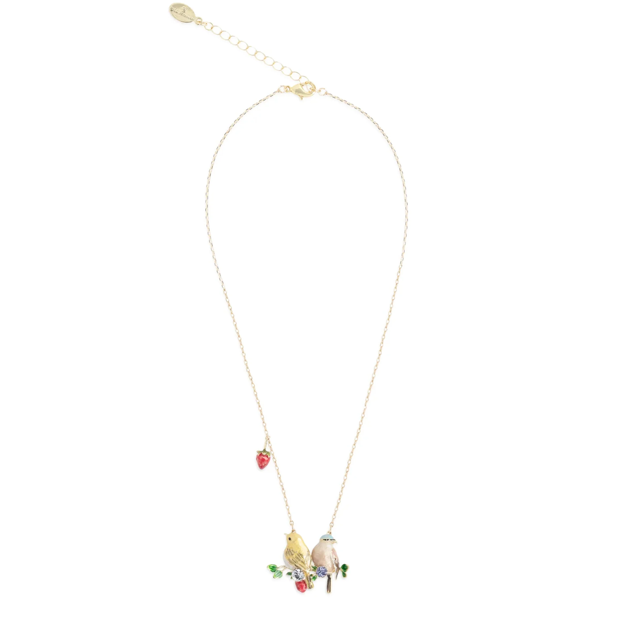 GOLDCREST AND COAL TIT IN HARMONY PENDANT NECKLACE - Image 3