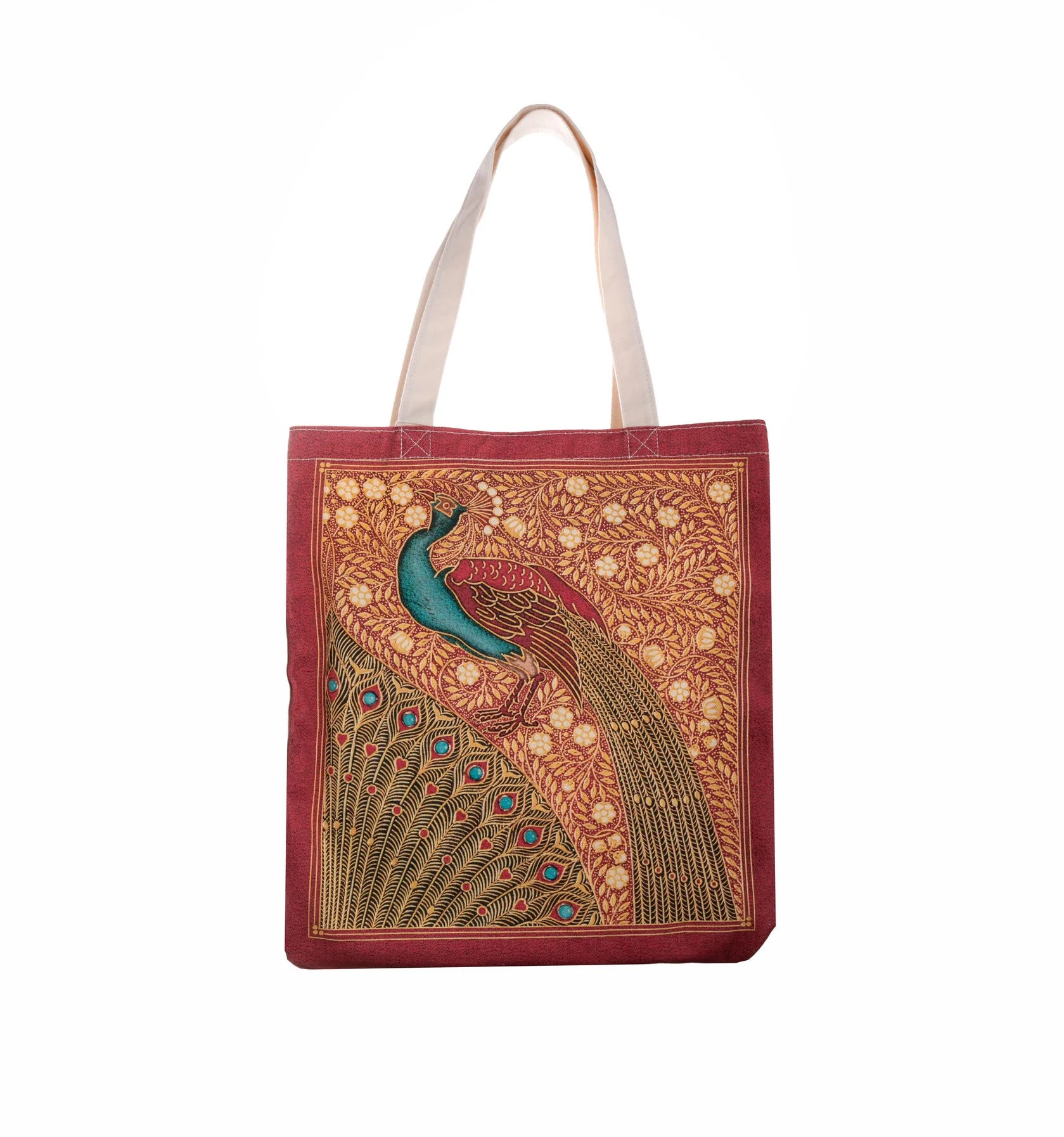 HAFIZ'S PEACOCKS CANVAS TOTE - Image 2