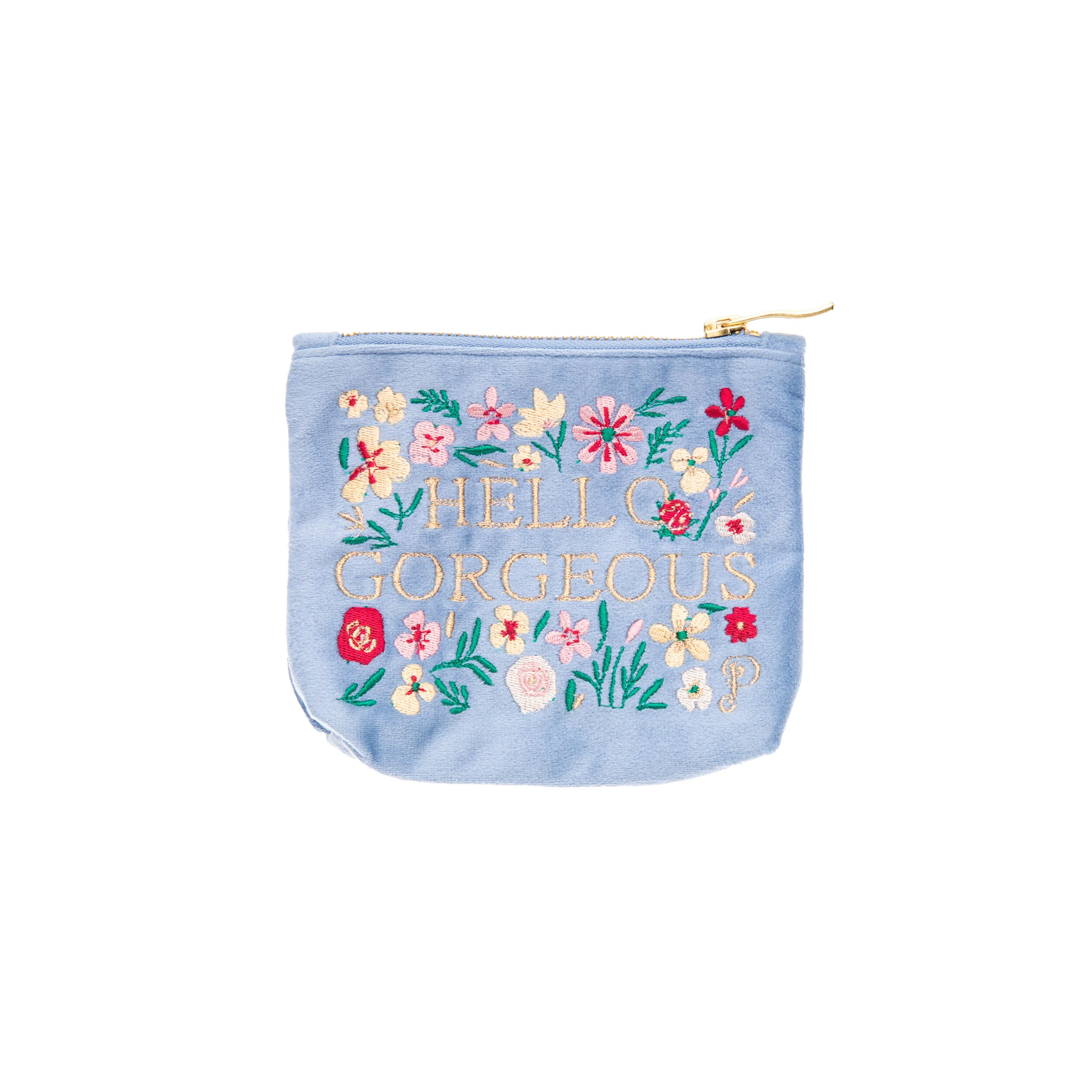 HELLO GORGEOUS VELVET ZIP POUCH - Image 2