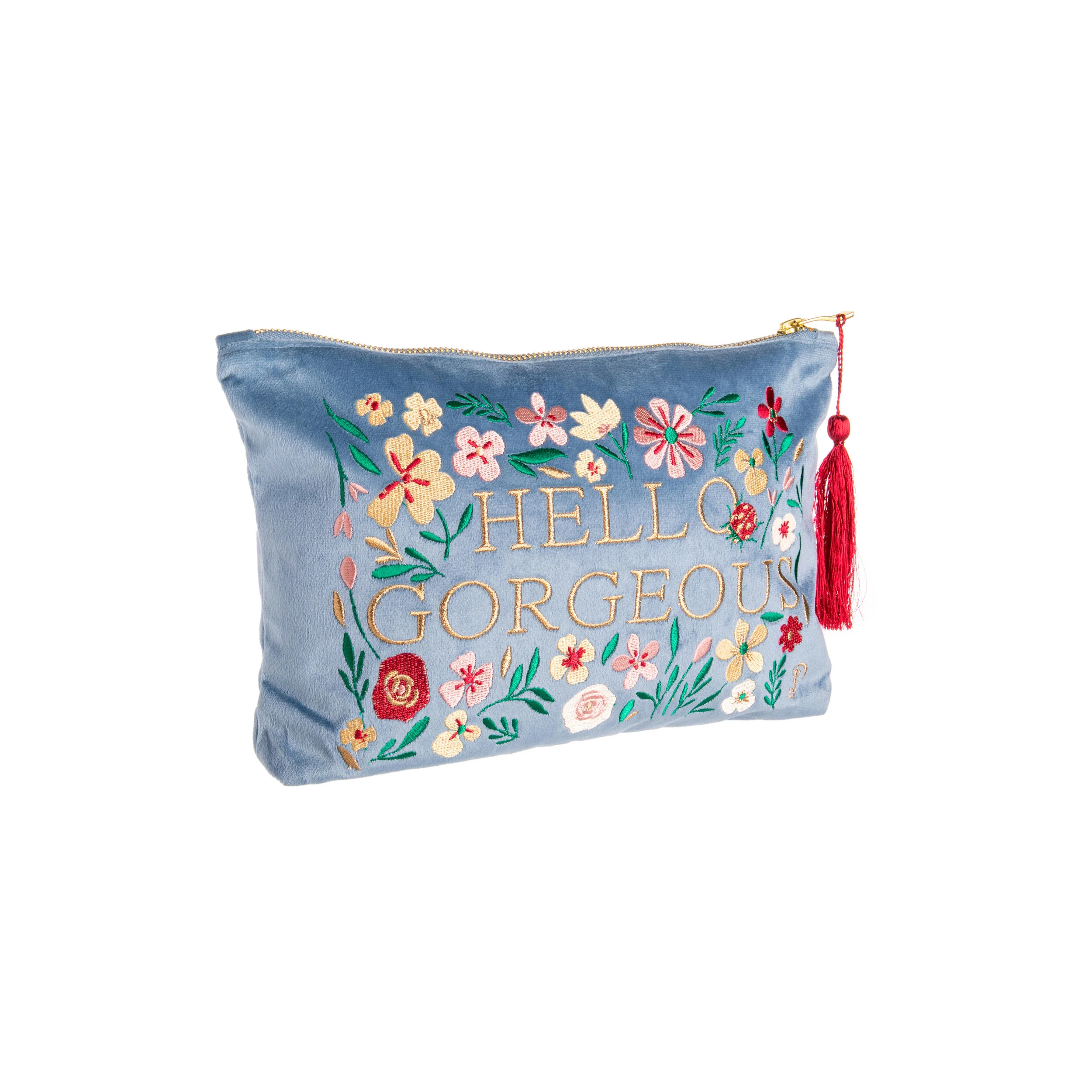 HELLO GORGEOUS VELVET ZIP POUCH - Image 3