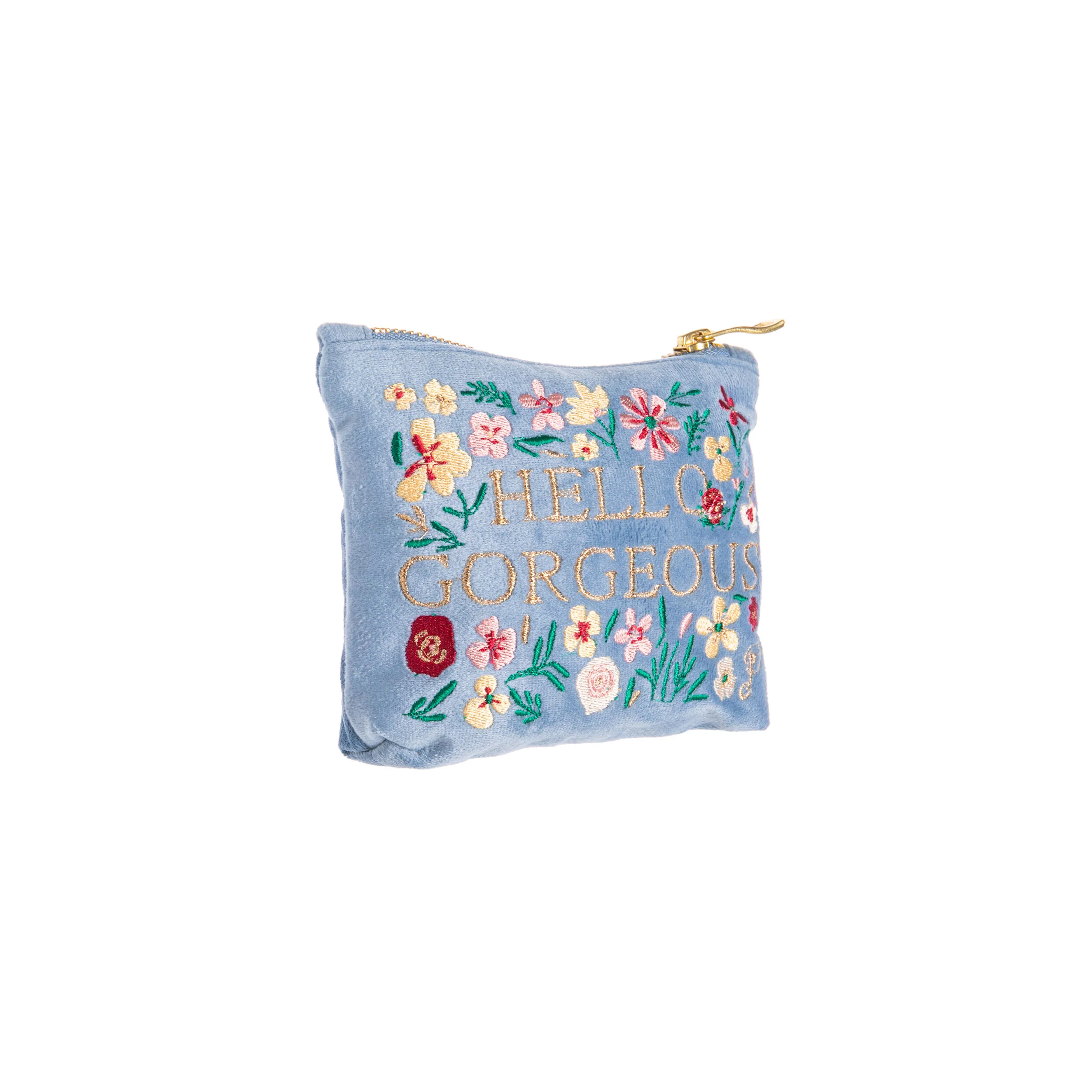 HELLO GORGEOUS VELVET ZIP POUCH - Image 4
