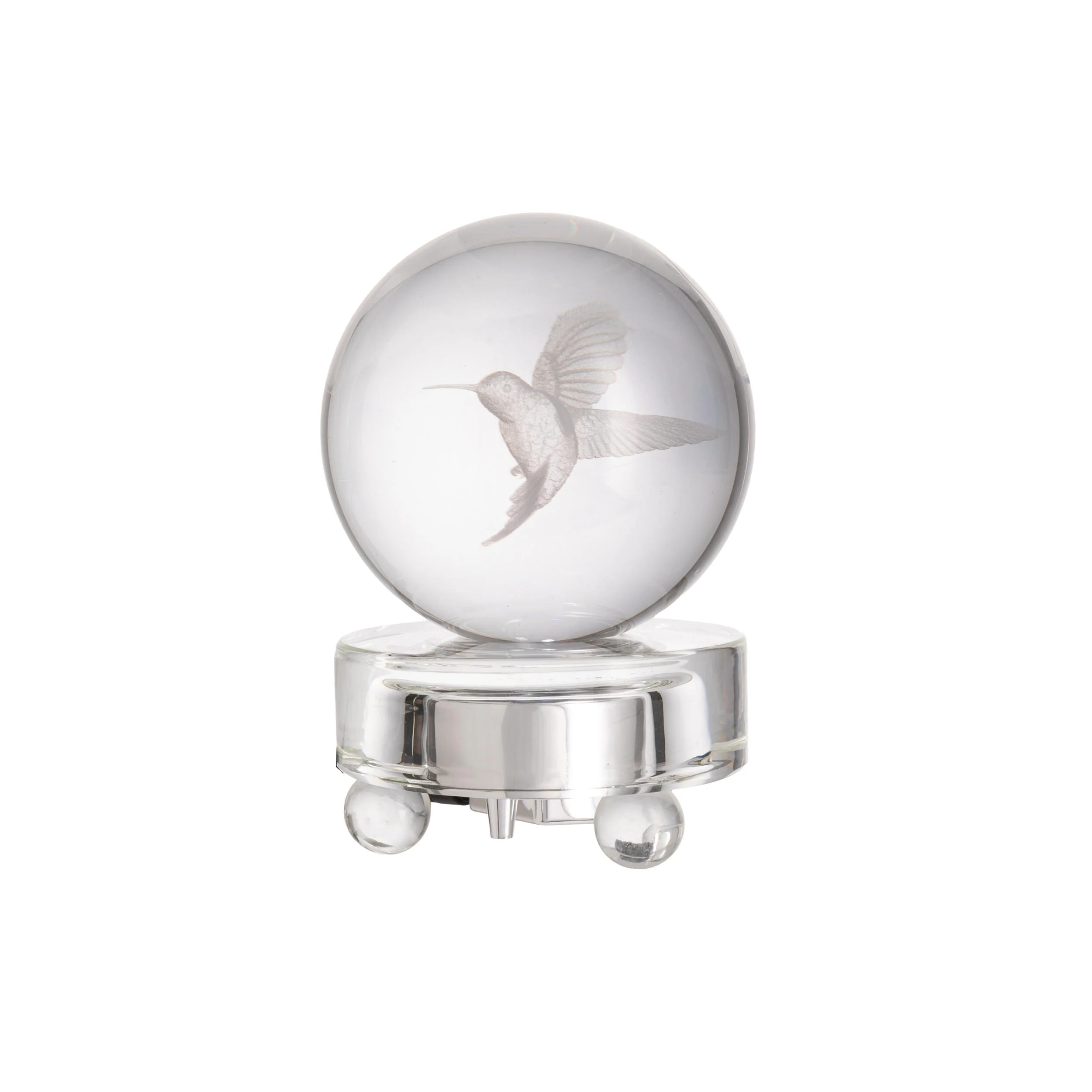 HUMMINGBIRD PAPERWEIGHT WITH LIGHT-UP BASE