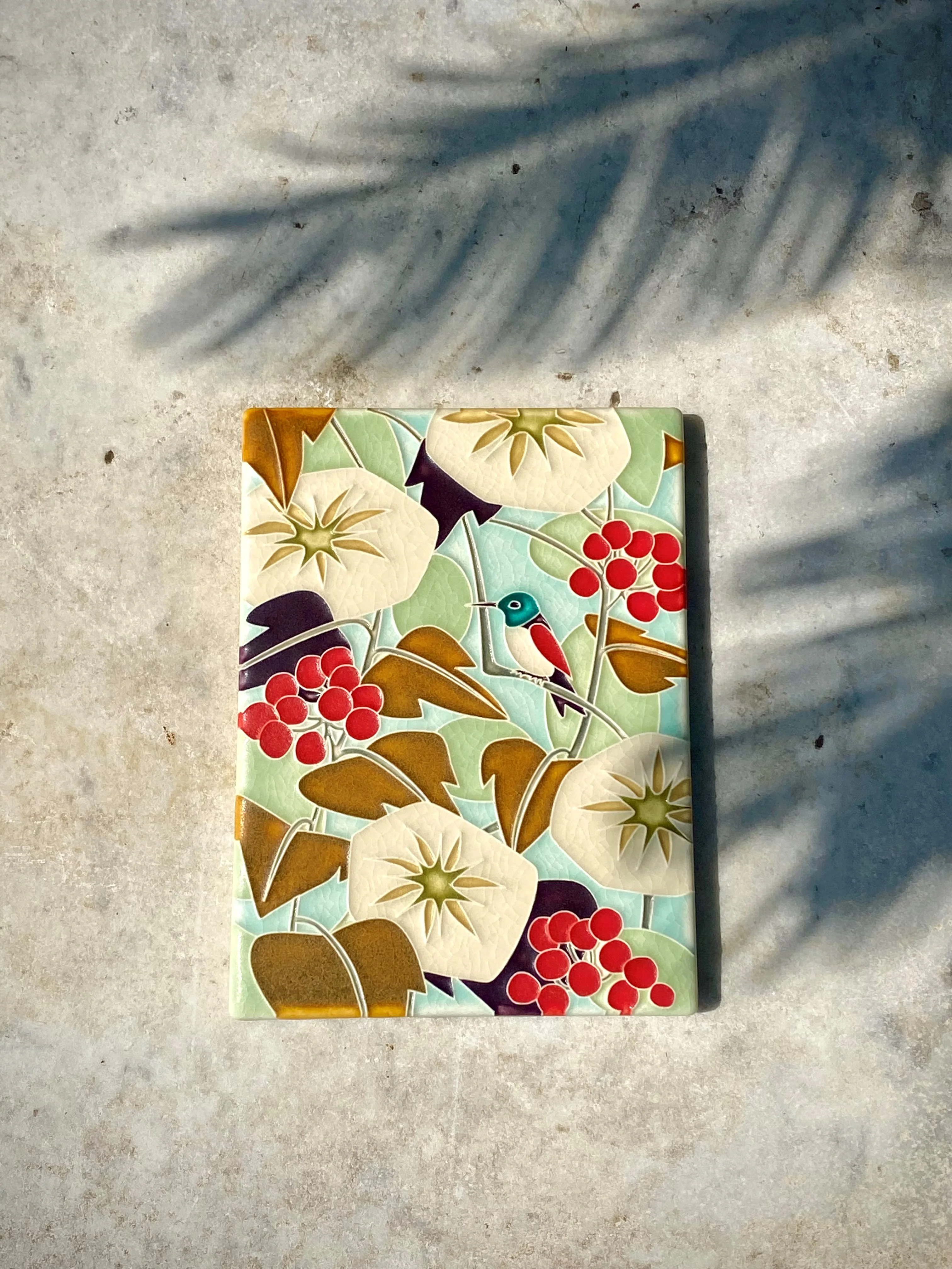 HUMMINGBIRD CREAM — 6 X 8 TILE - Image 3