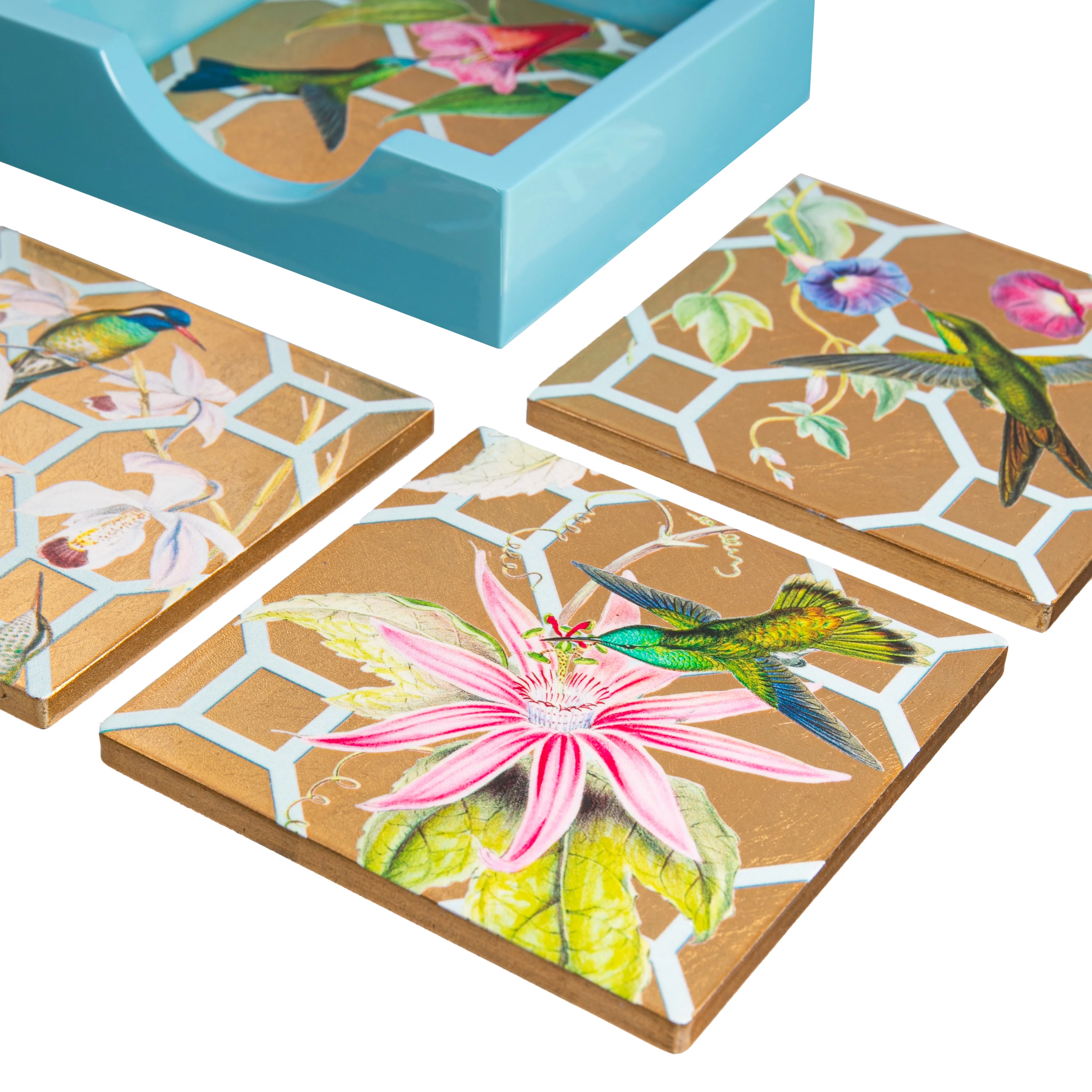 HUMMINGBIRD TRELLIS COASTERS - SET OF 4 - Image 2
