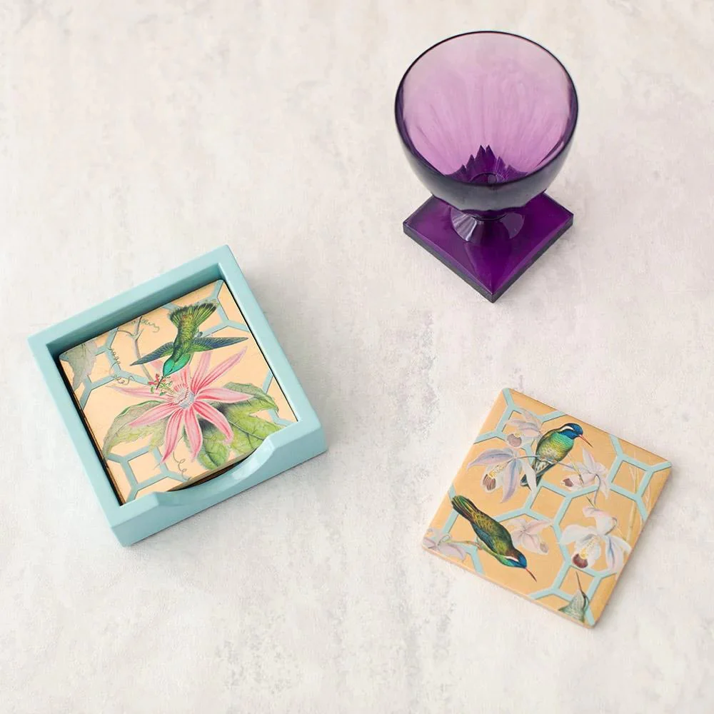 HUMMINGBIRD TRELLIS COASTERS - SET OF 4 - Image 3