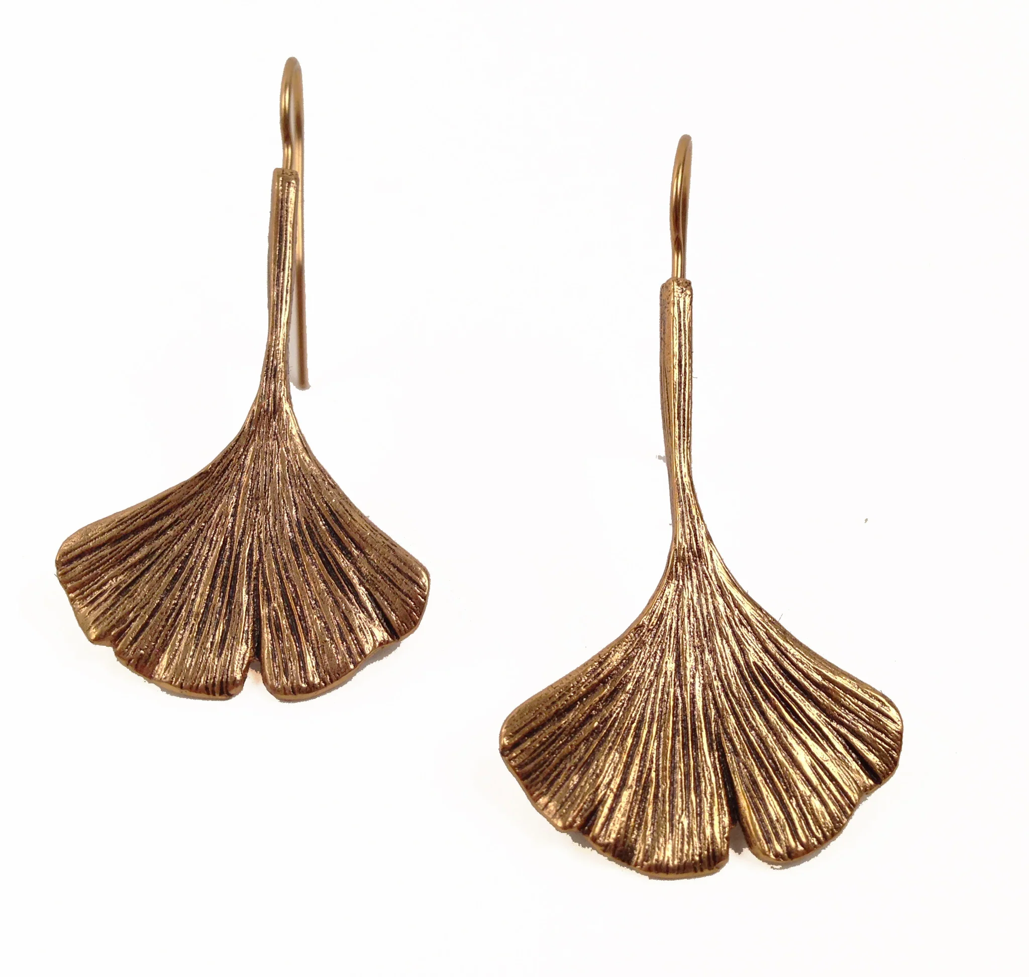 GOLD PLATED GINKGO LEAF EARRINGS