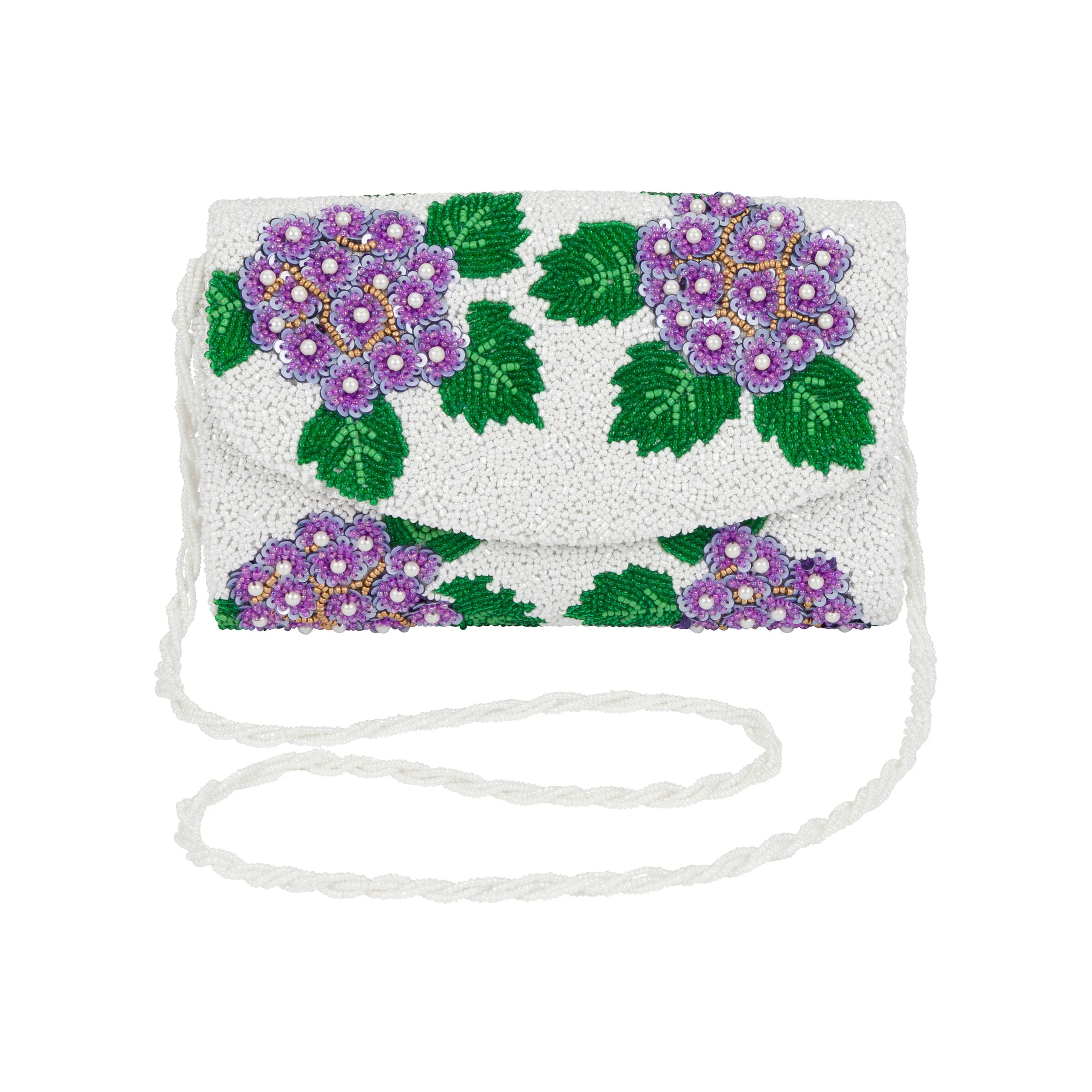HYDRANGEA BEADED CLUTCH