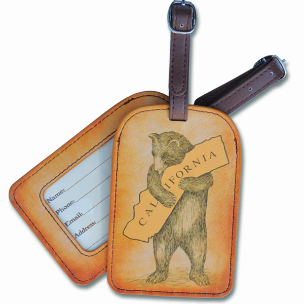 I LOVE YOU CALIFORNIA BEAR HUG LUGGAGE TAG