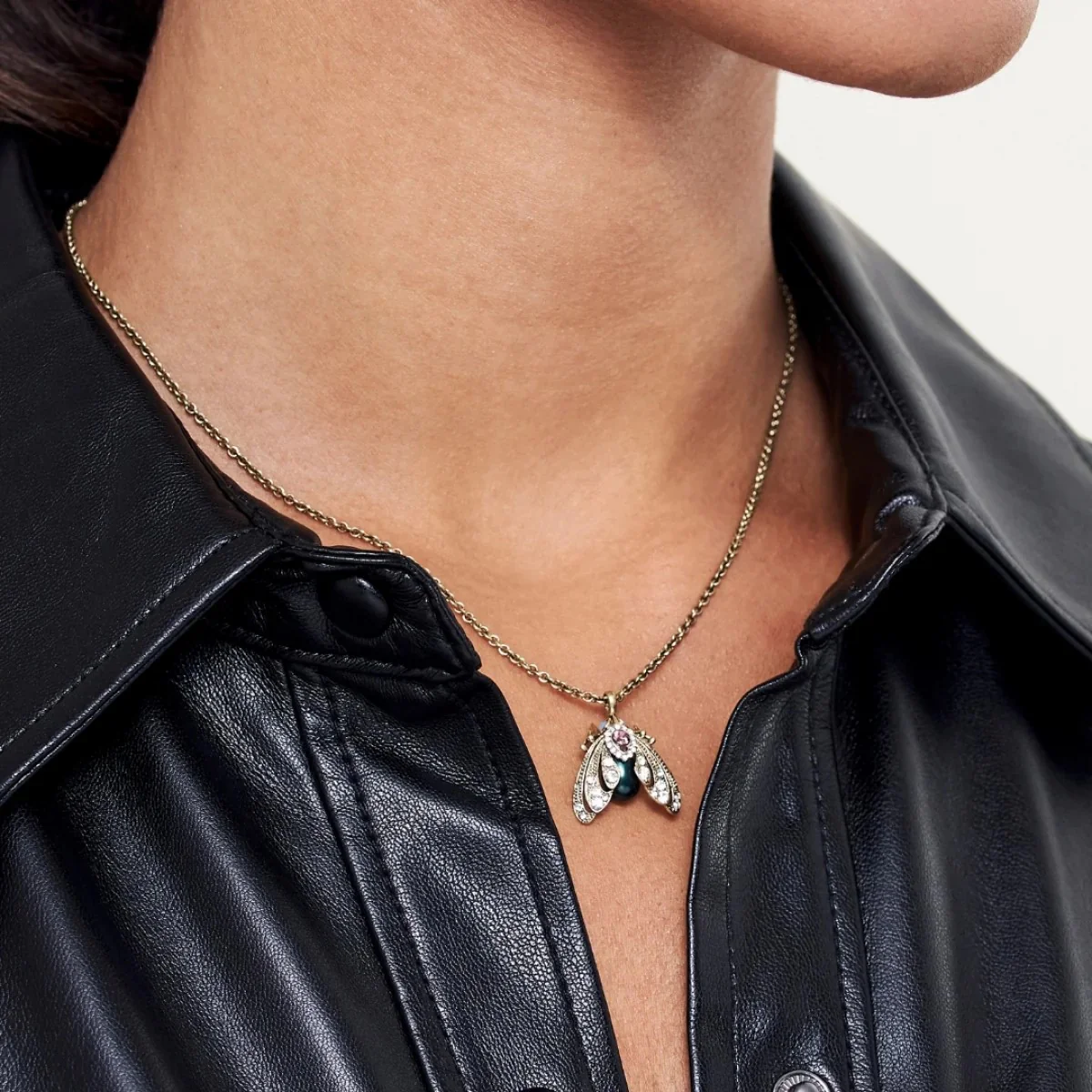 JEWELLED MOTH PENDANT NECKLACE - Image 2