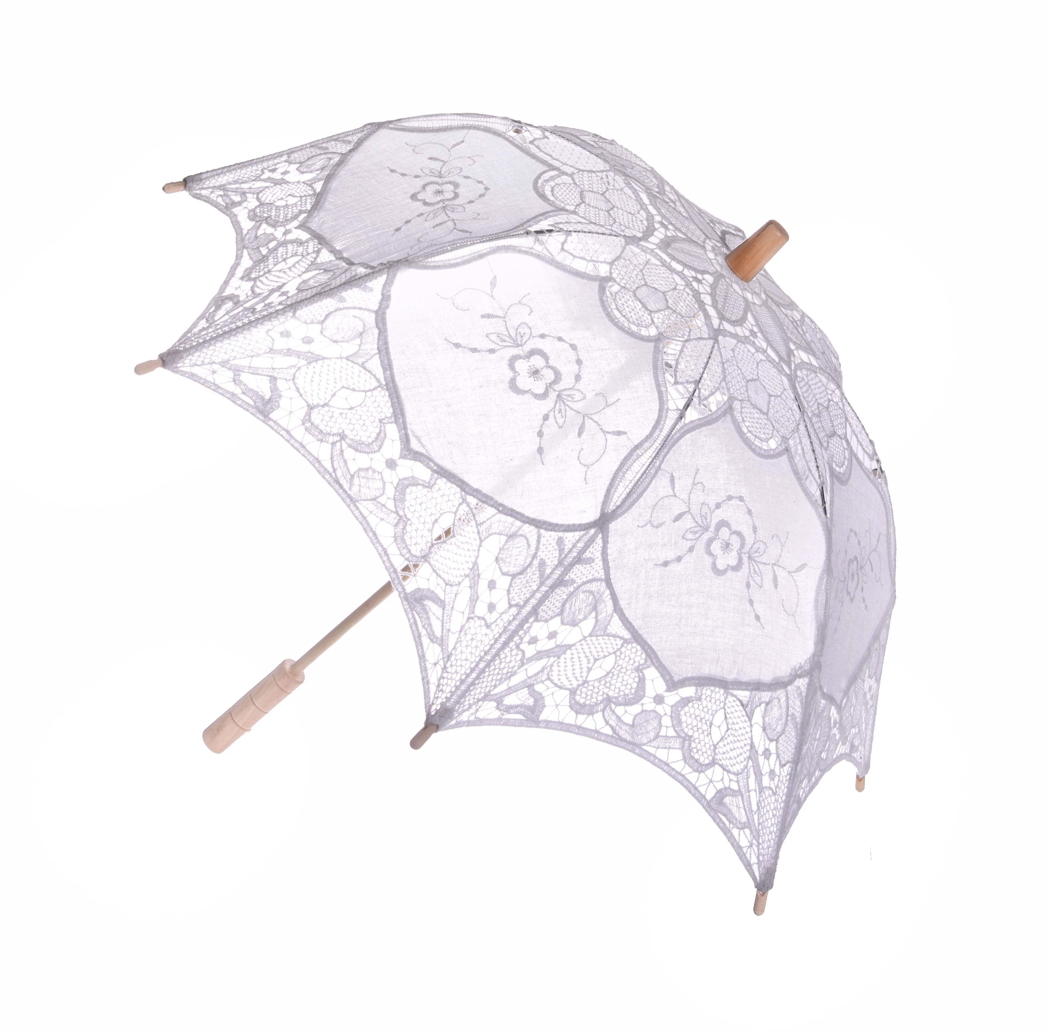 KIDS WHITE LACE PARASOL