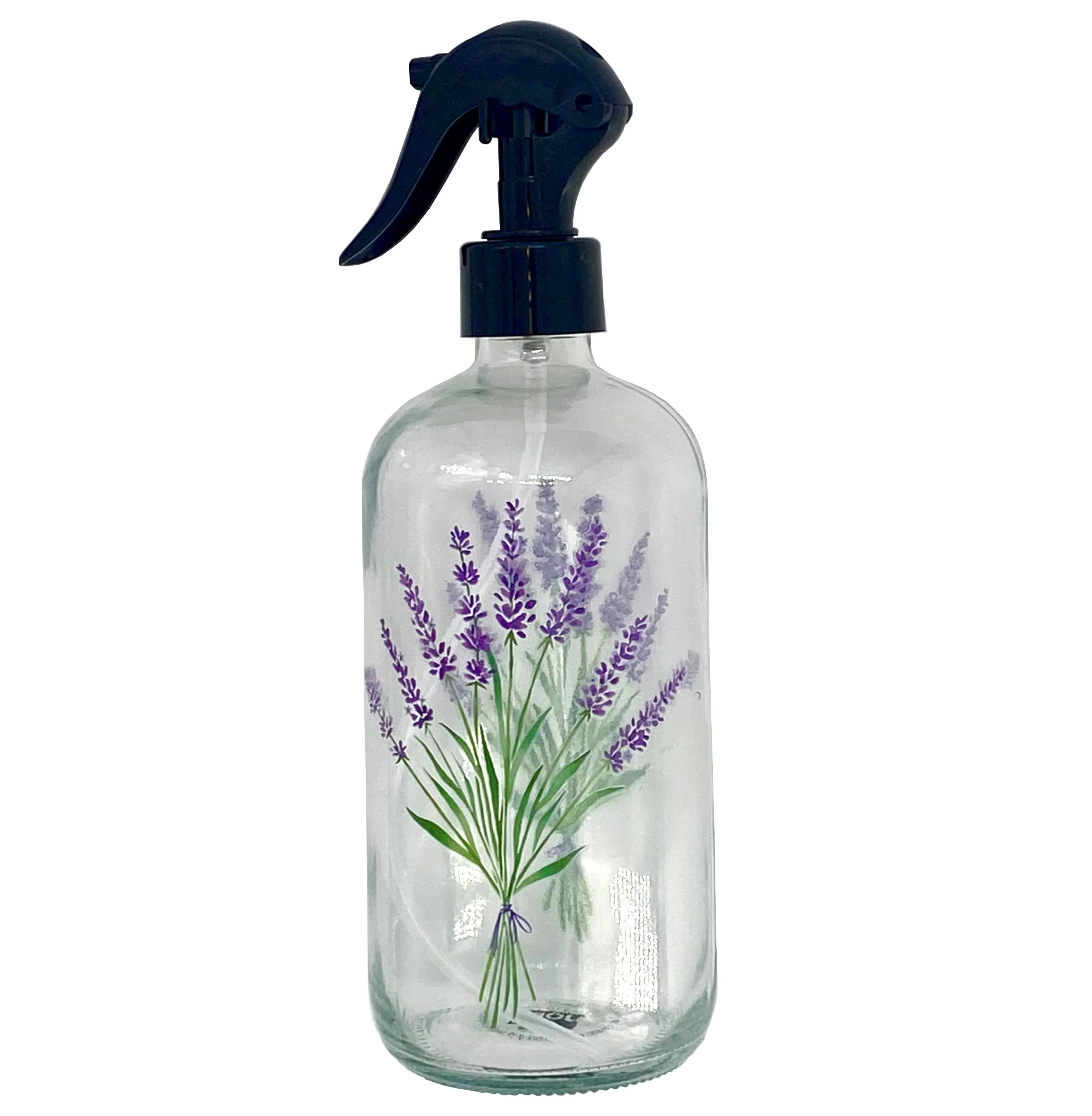 LAVENDER MOTIF GLASS SPRAY BOTTLE