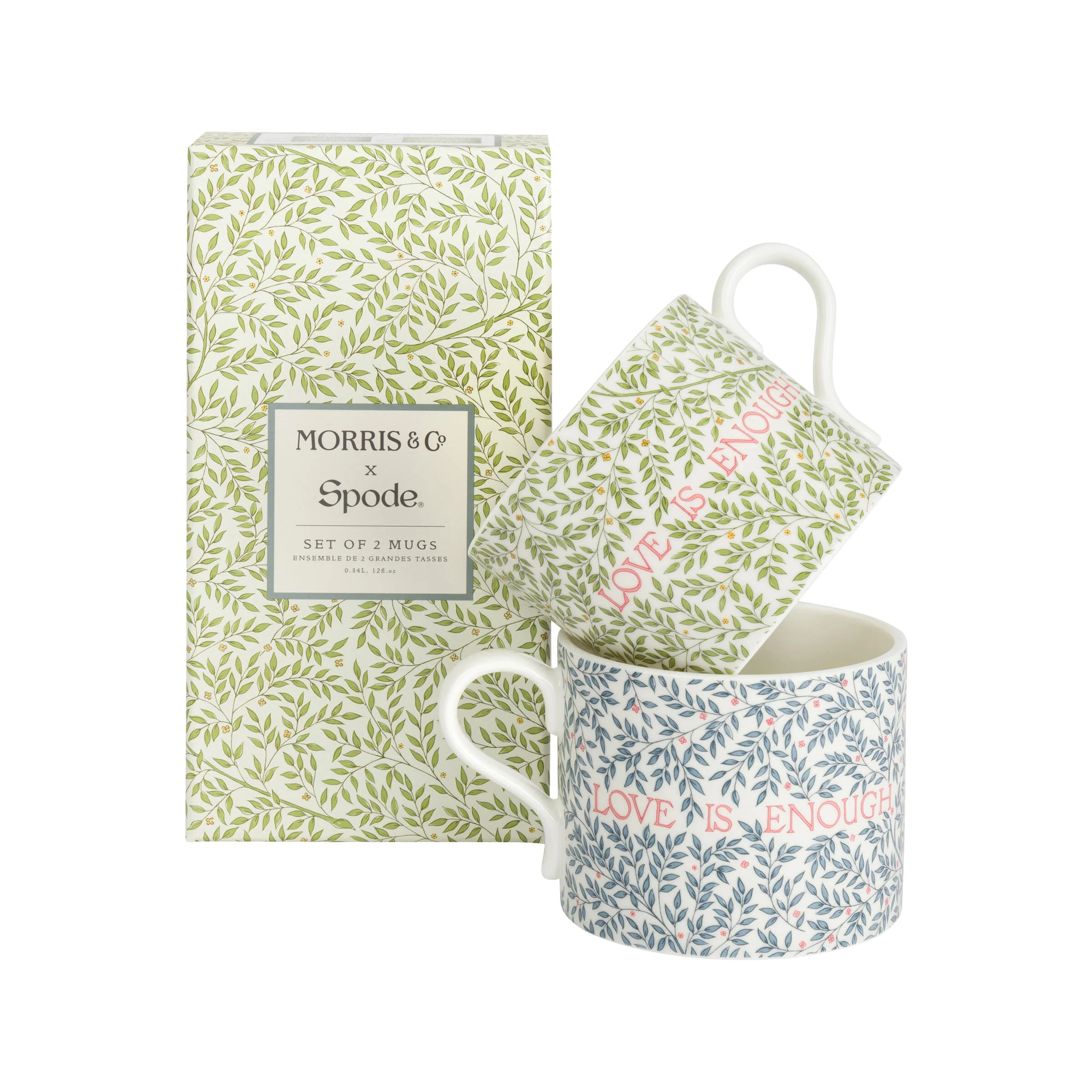 LOVE IS ENOUGH MORRIS & CO MUG SET