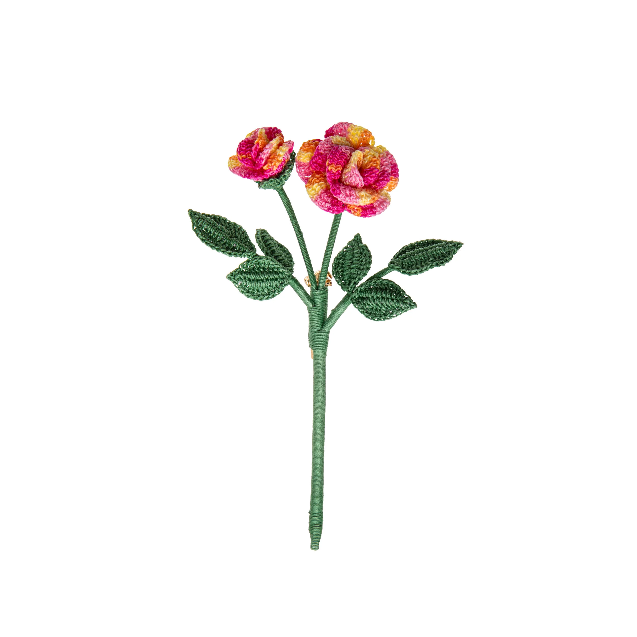 MICRO-CROCHET ROSE BROOCH
