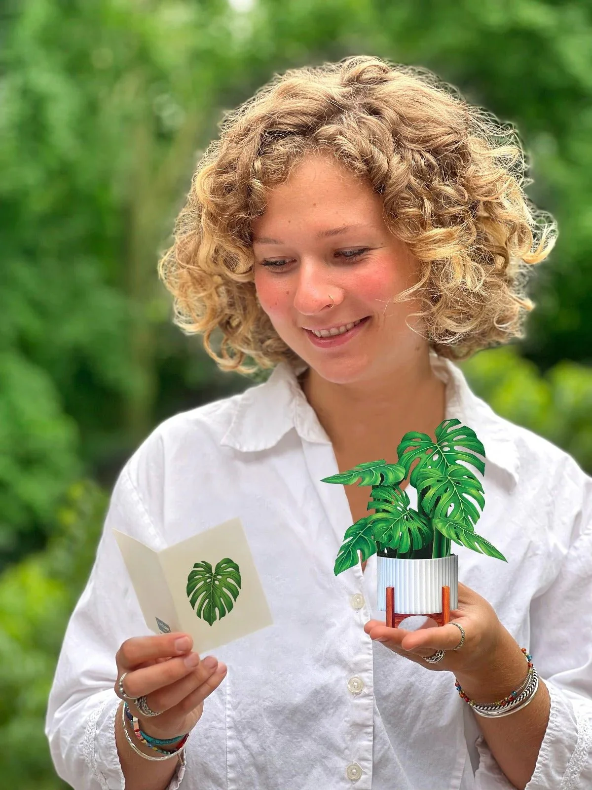 MONSTERA PLANT MINI POP-UP GREETING CARD - Image 5